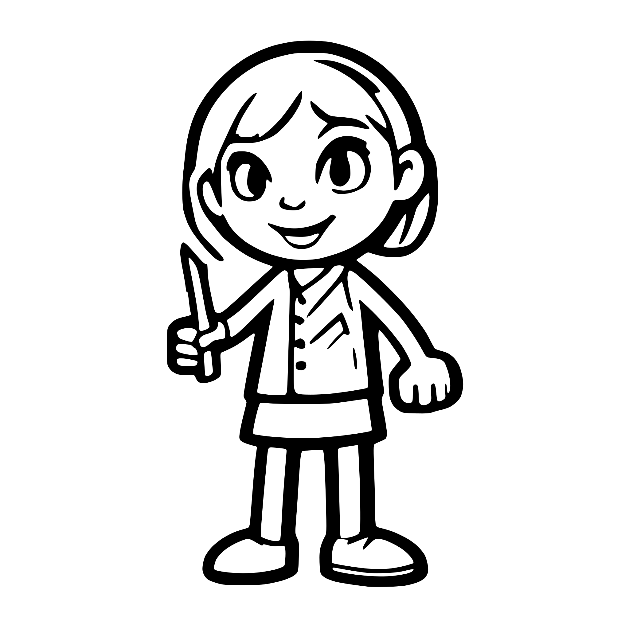 AI-generated SVG of 'Stick Figure pointing'