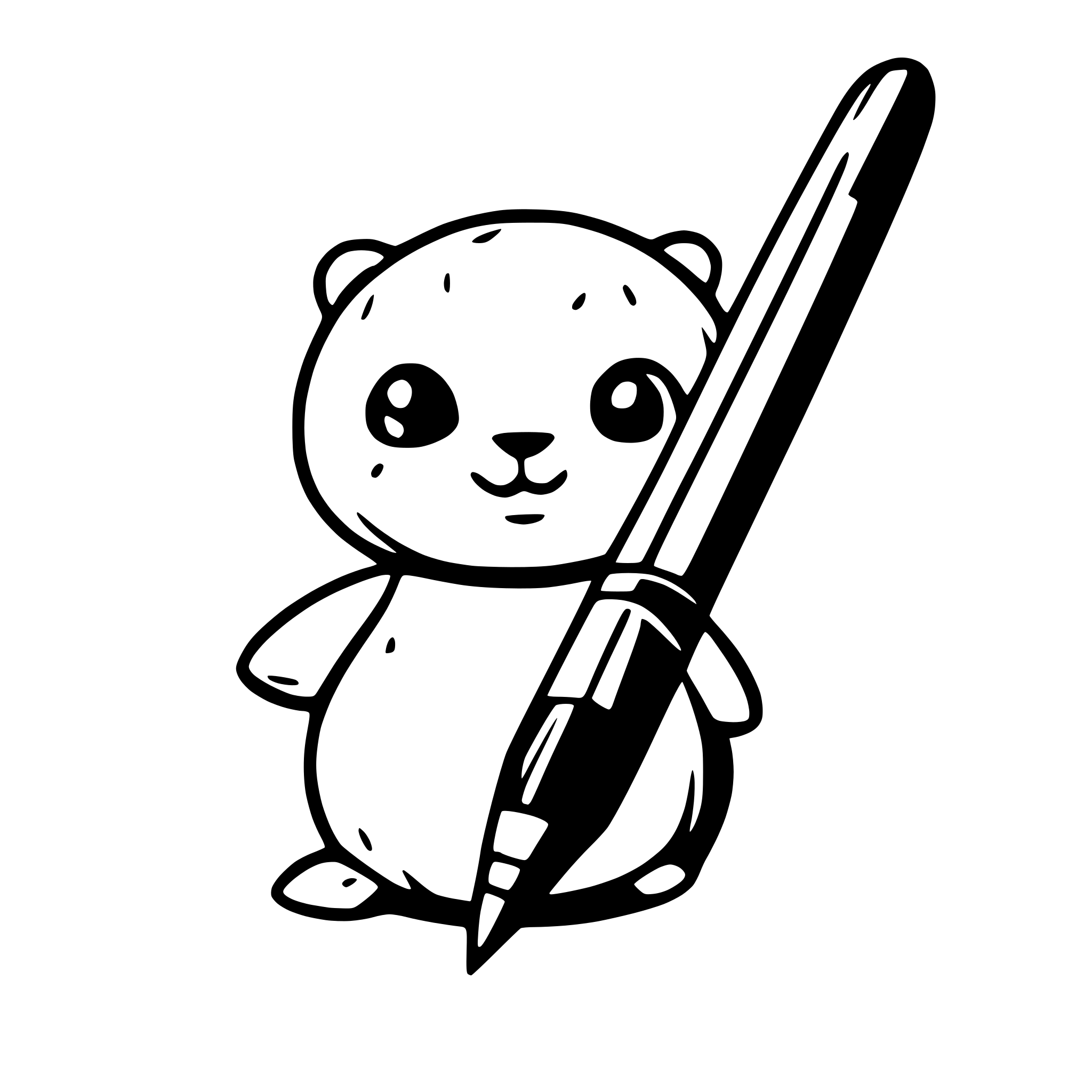 AI-generated SVG of a A seal writing with a pen