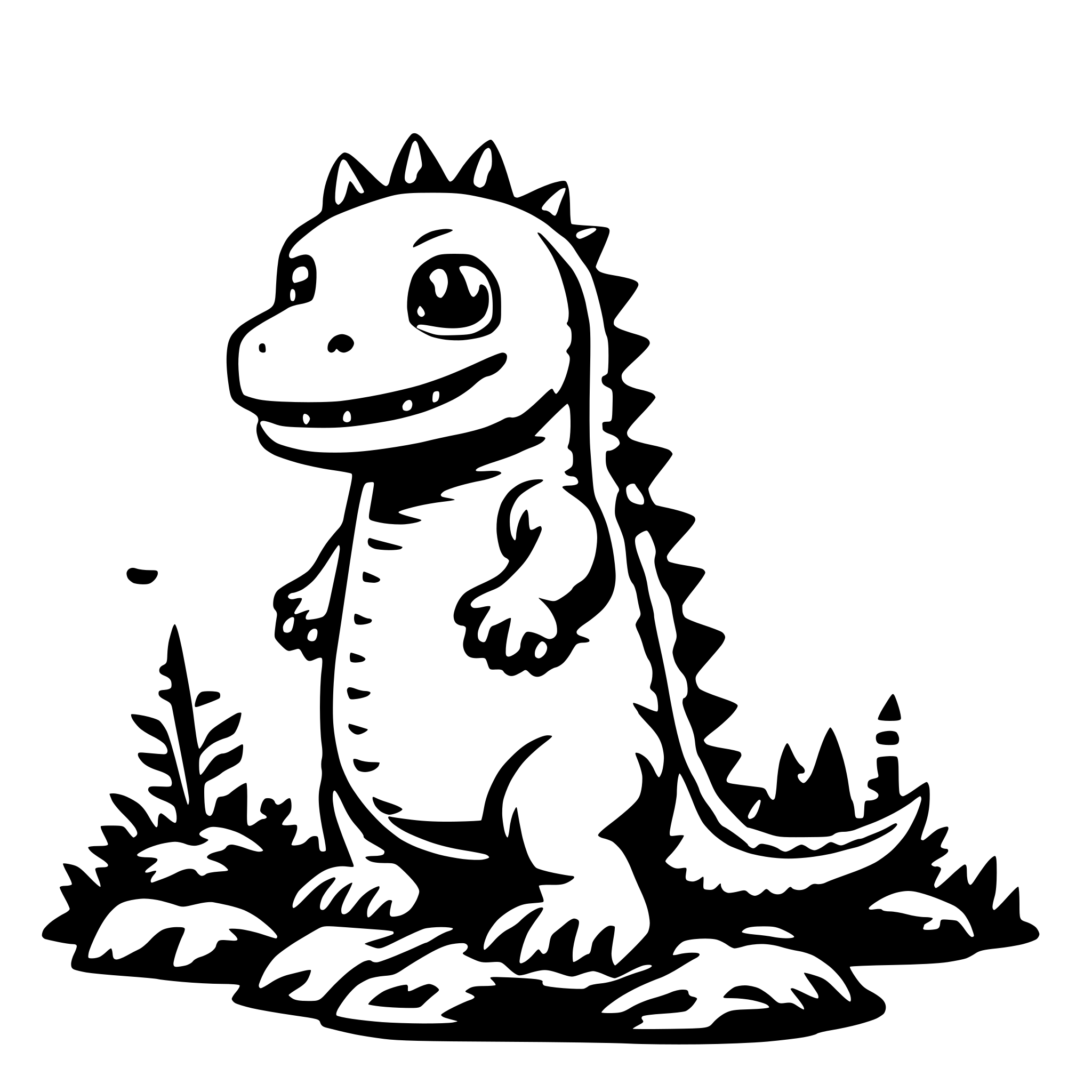 AI-generated SVG of 'cute baby godzilla'