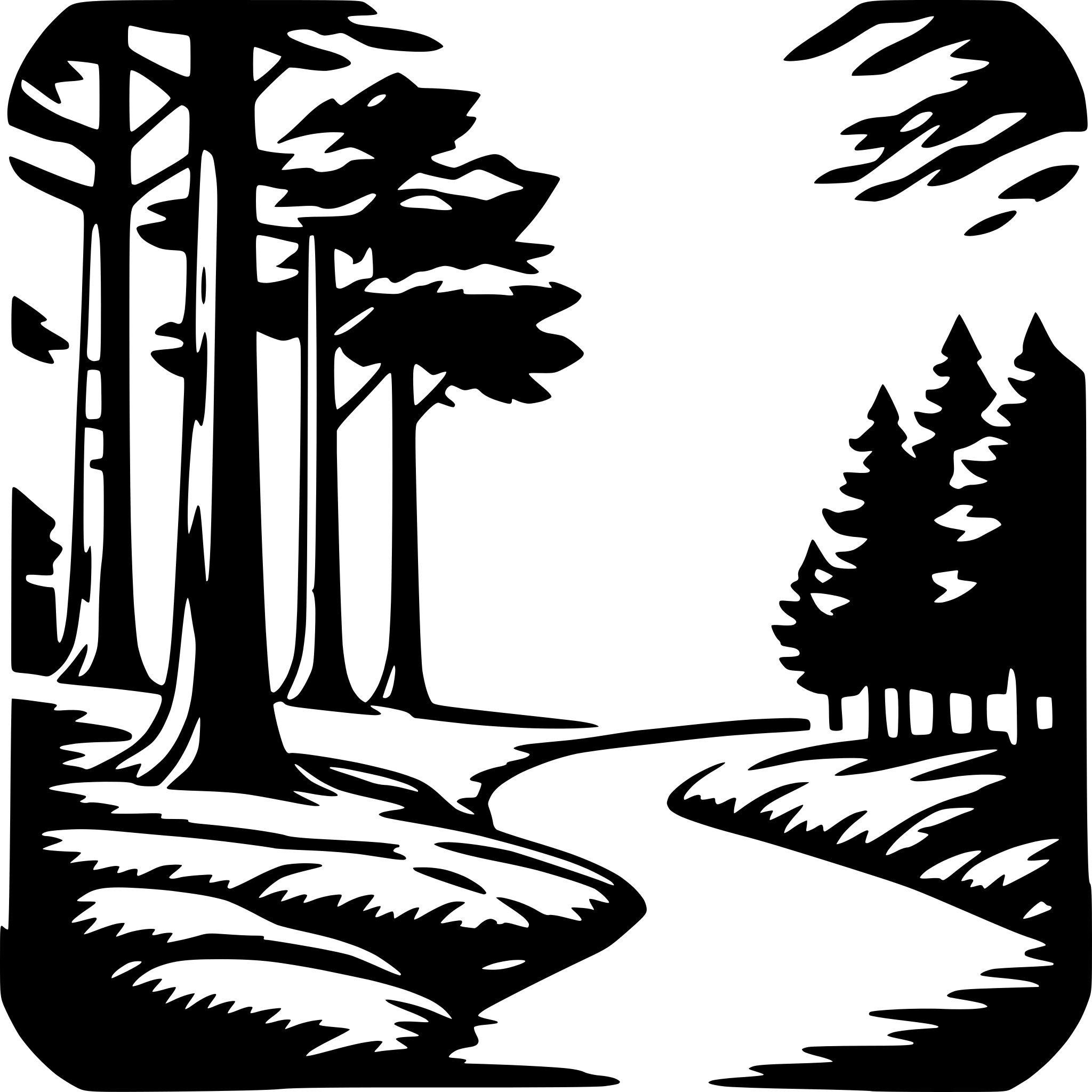 AI-generated SVG of a forest retreat