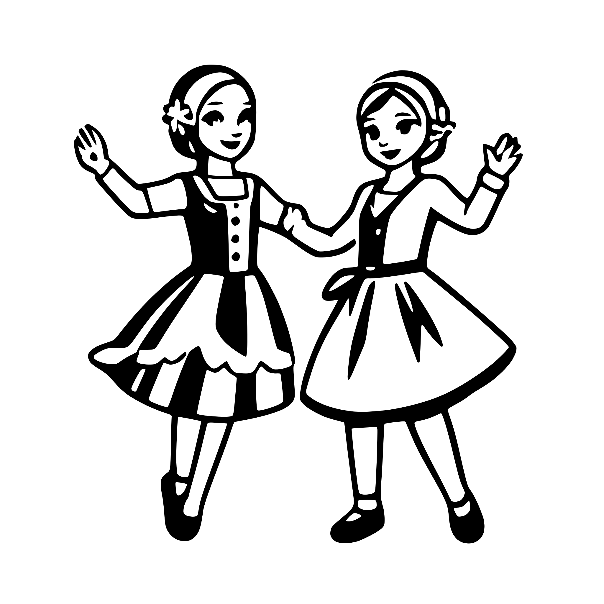 AI-generated SVG of a hungarian dancing pair