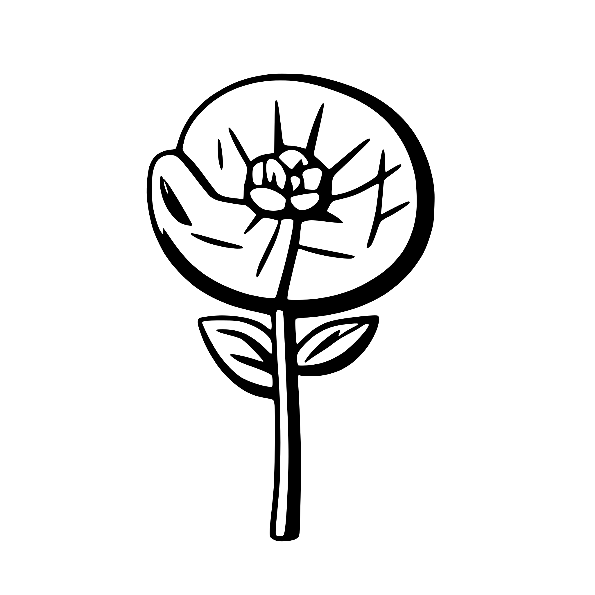 AI-generated SVG of a happy flower pointing its left with its leave