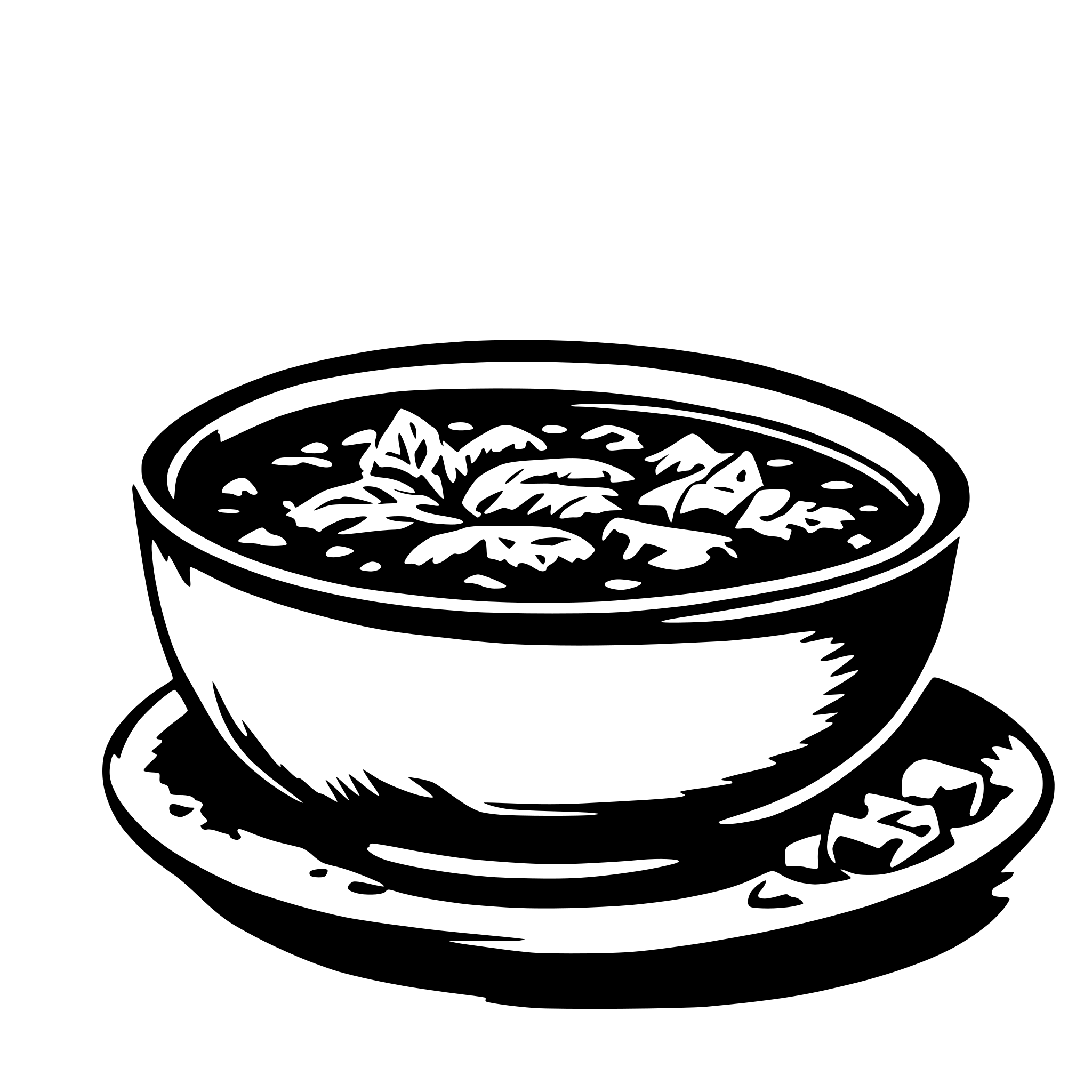 AI-generated SVG of 'hand-drawn bowl of soup'