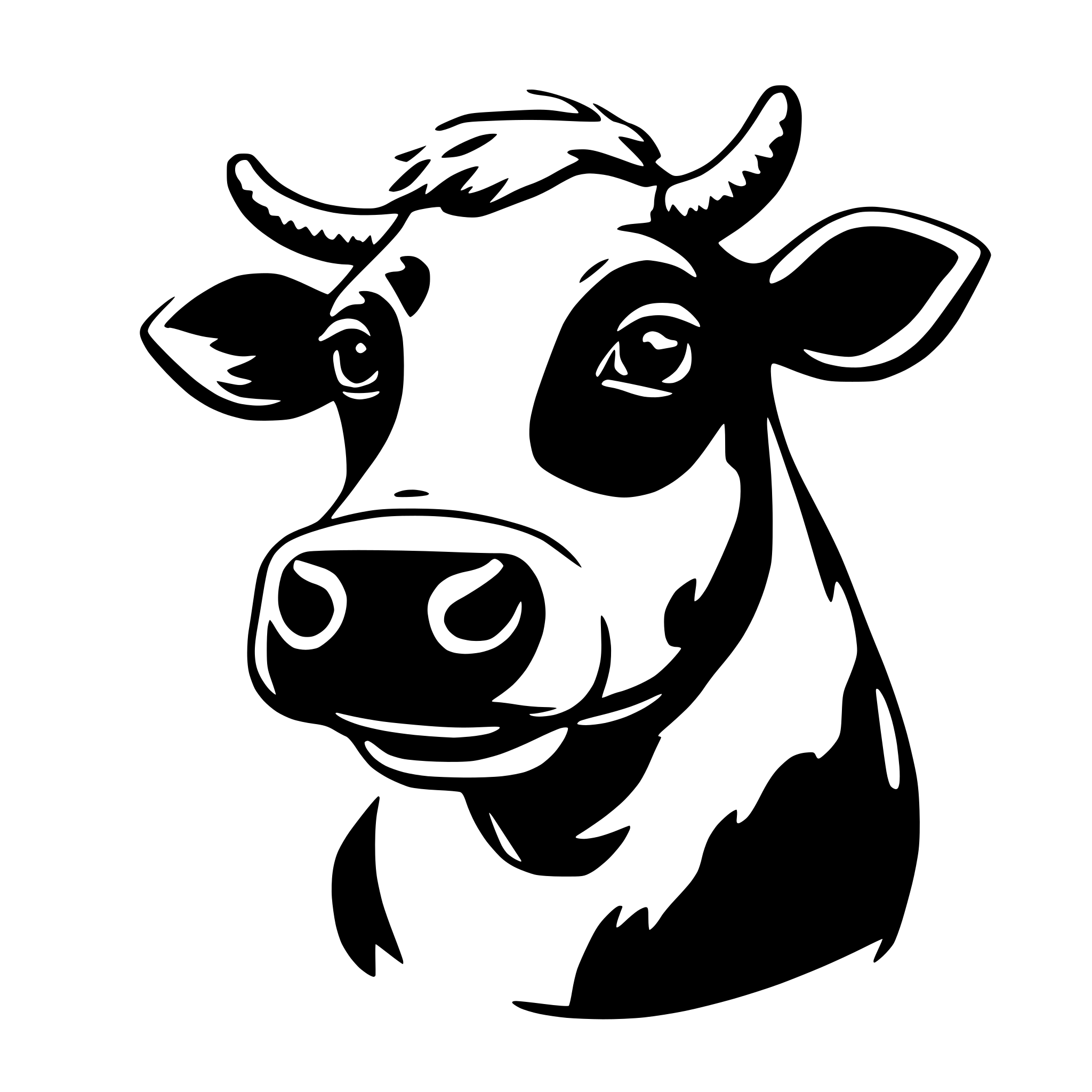 AI-generated SVG of 'cute cow'