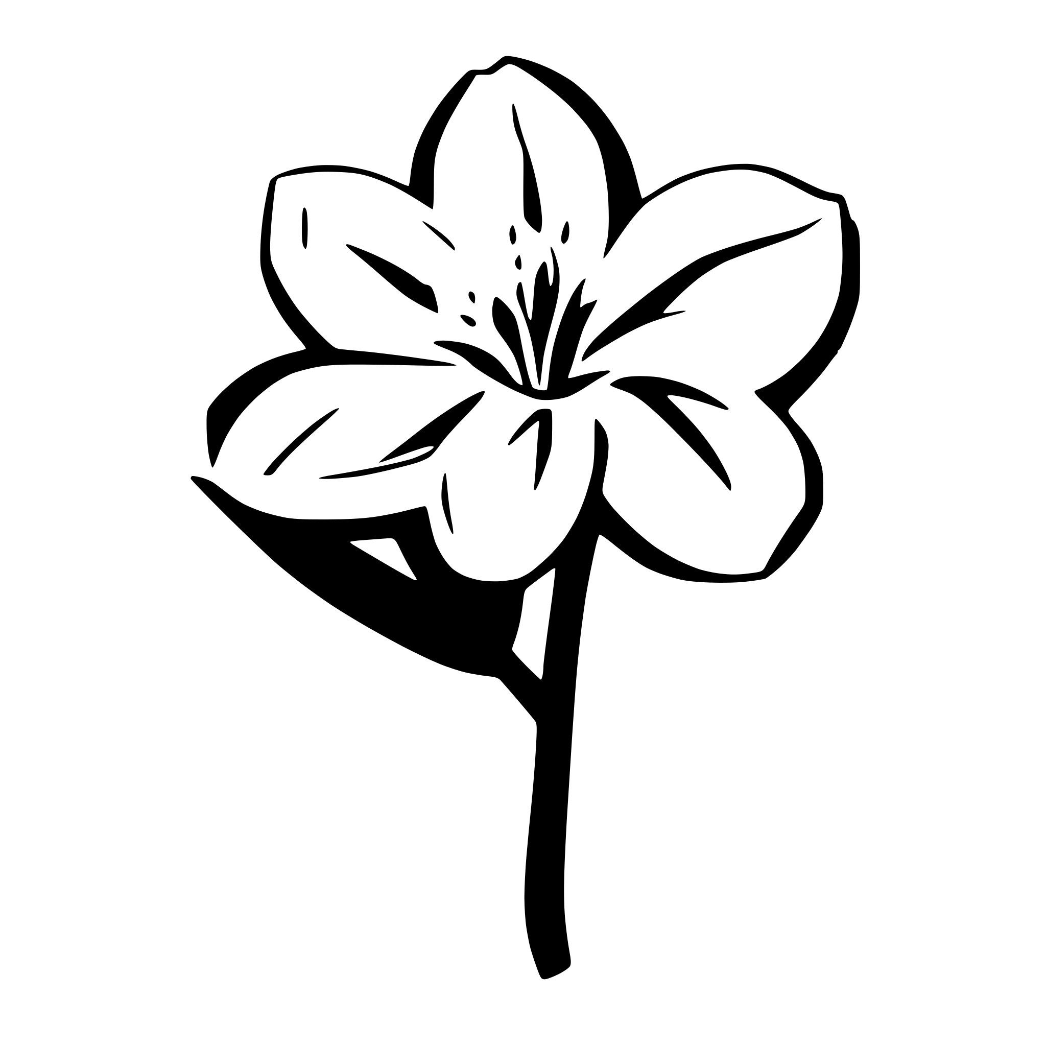AI-generated SVG of 'lily flower, papercut style'