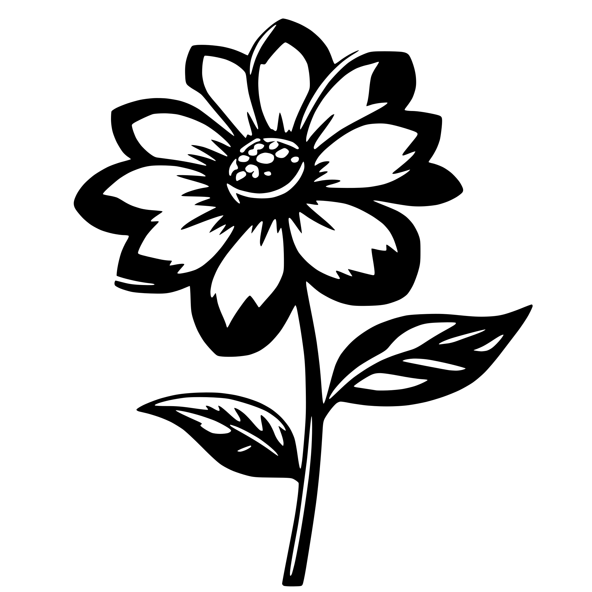 AI-generated SVG of 'hyper minimalistic flower'