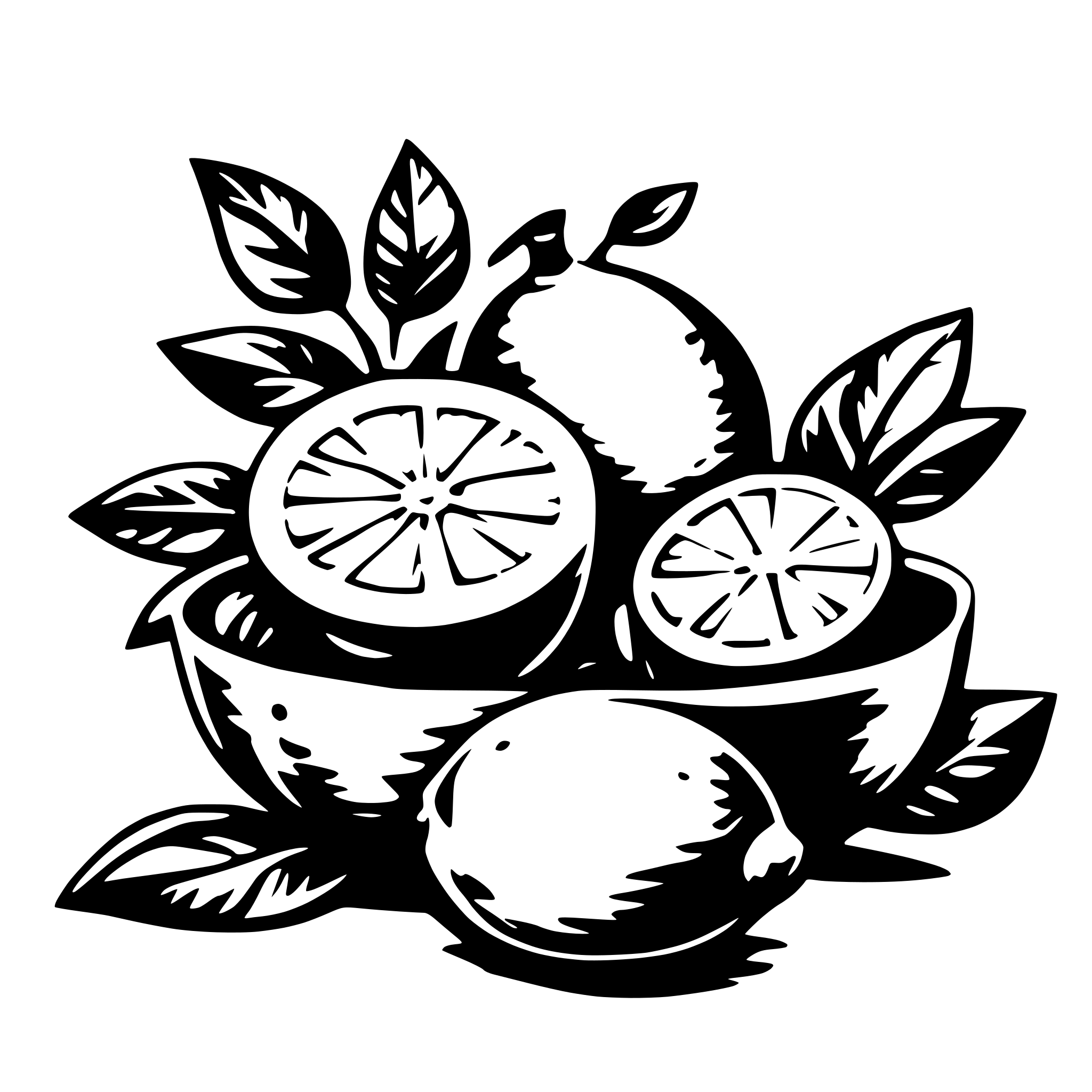AI-generated SVG of 'Florals and lemons'