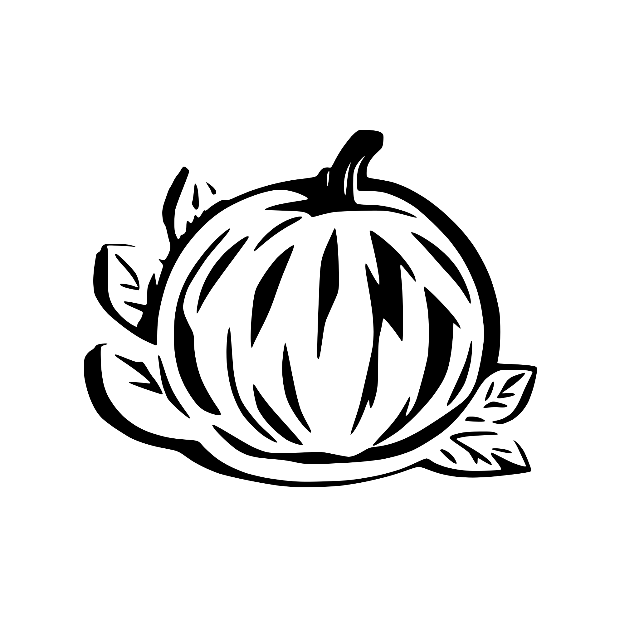 AI-generated SVG of a pumpkin with flowers