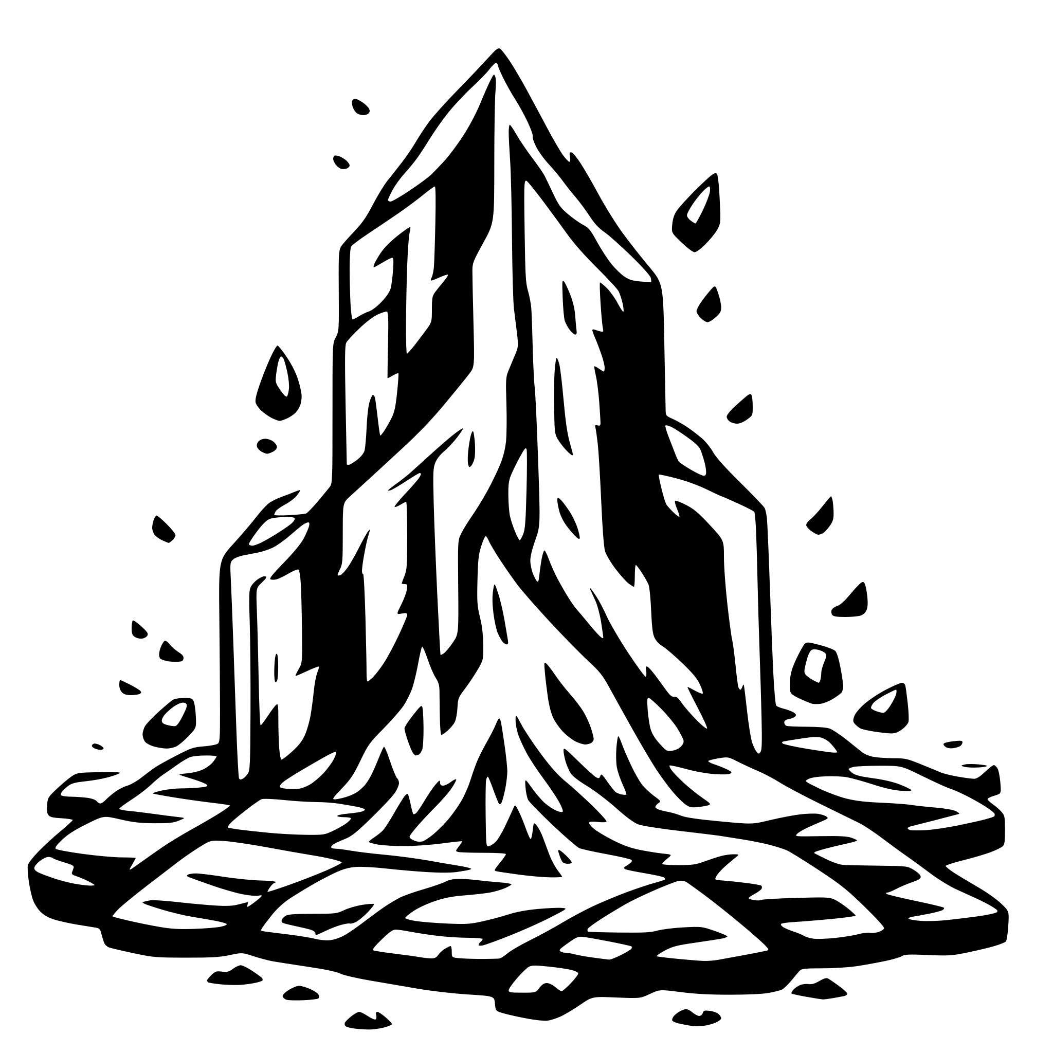 AI-generated SVG of 'cracked, burning montior'