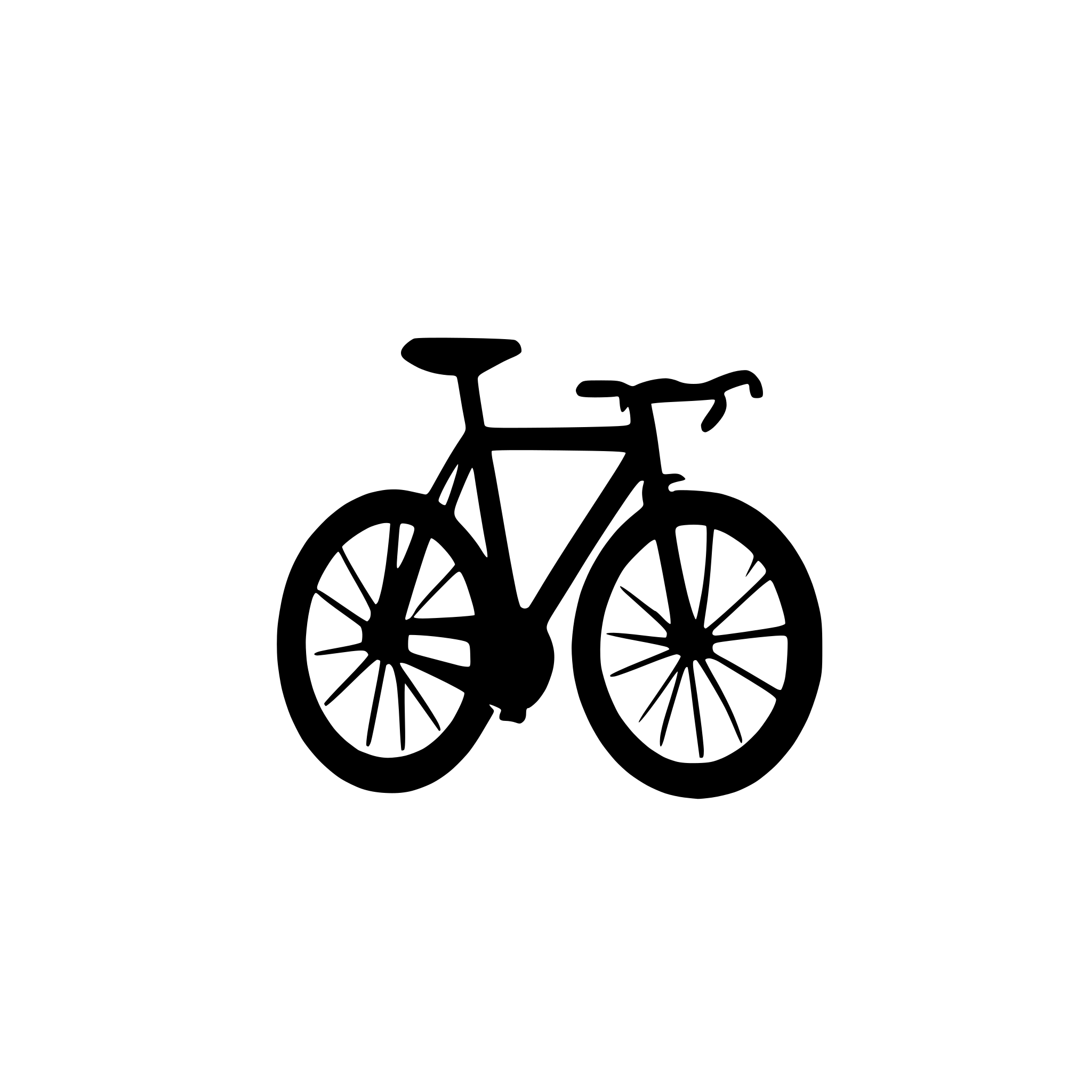 AI-generated SVG of a a bicycle silhouette vector with a white background