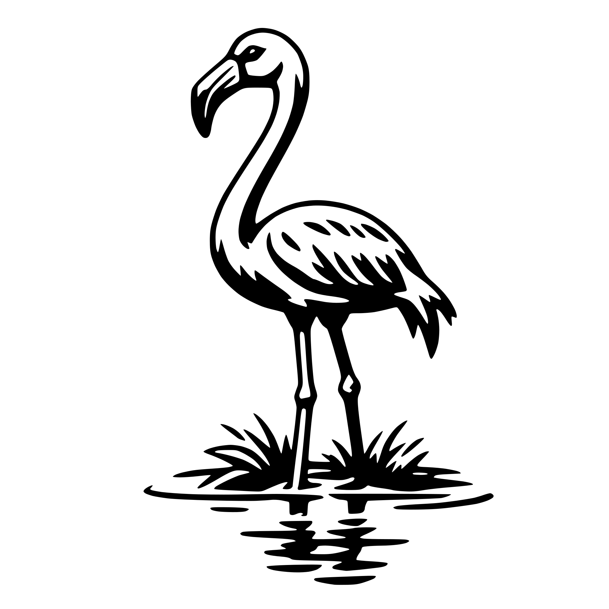 AI-generated SVG of 'flamingo standing water'