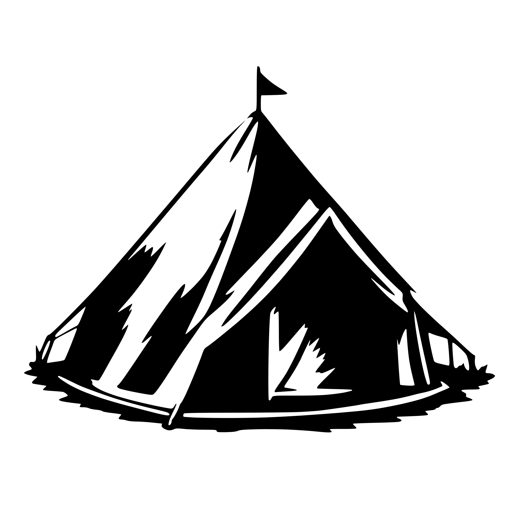 AI-generated SVG of '2d simple black tent'