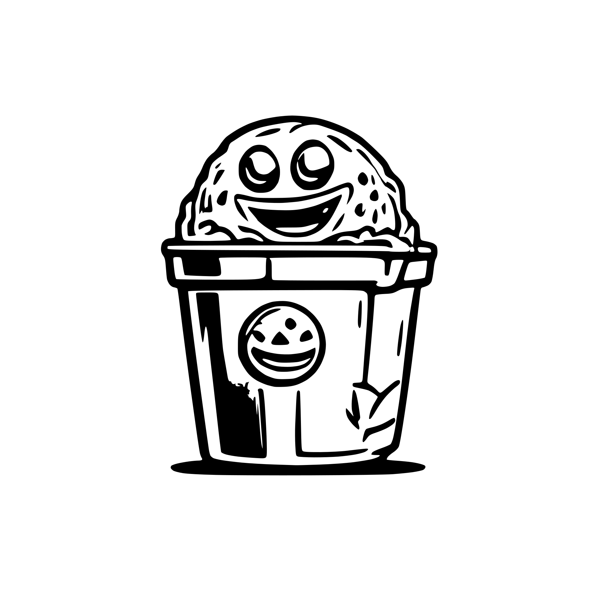 AI-generated SVG of a Cookie Monster from the garbage can
