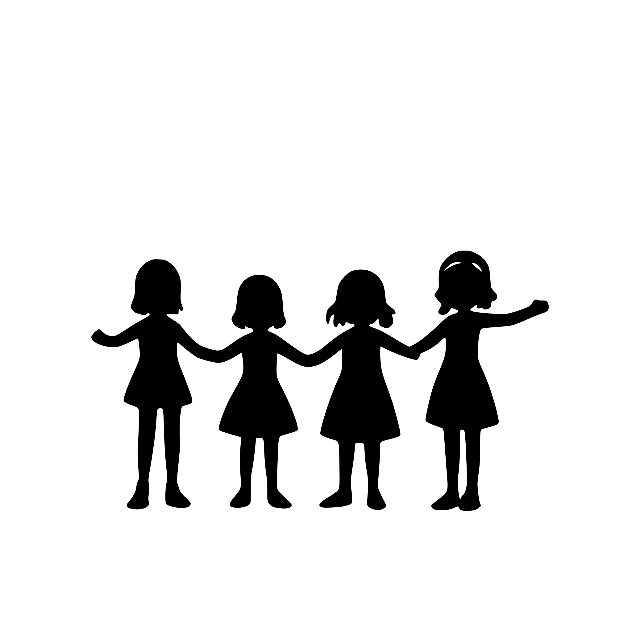 AI-generated SVG of a girls and boys forming a line and holding hands