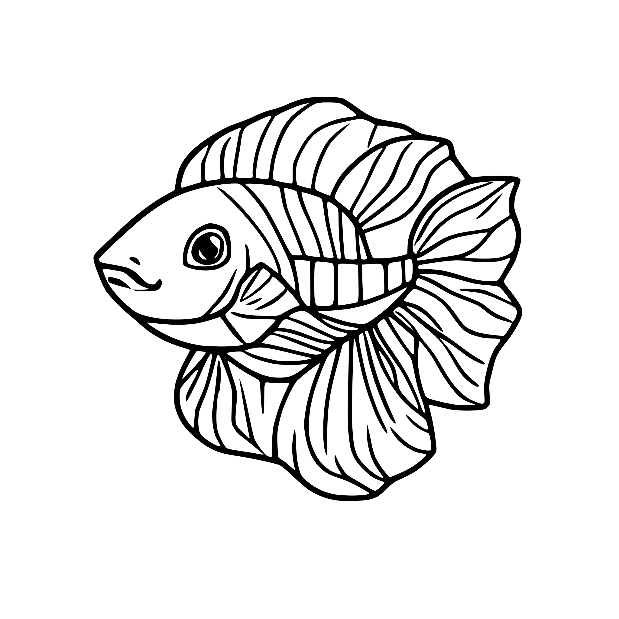 AI-generated SVG of a betta fish