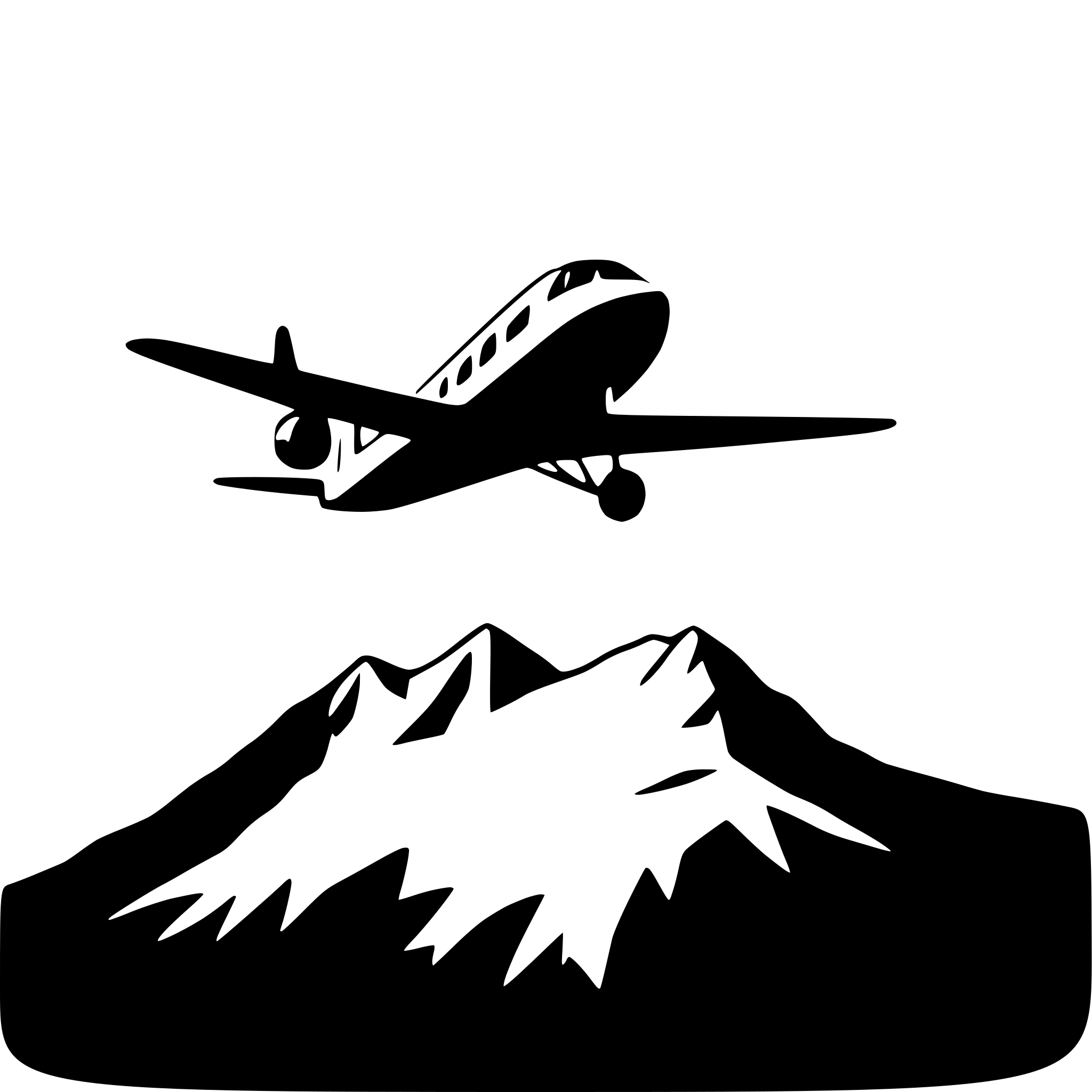 AI-generated SVG of 'airplane flying over mountains'