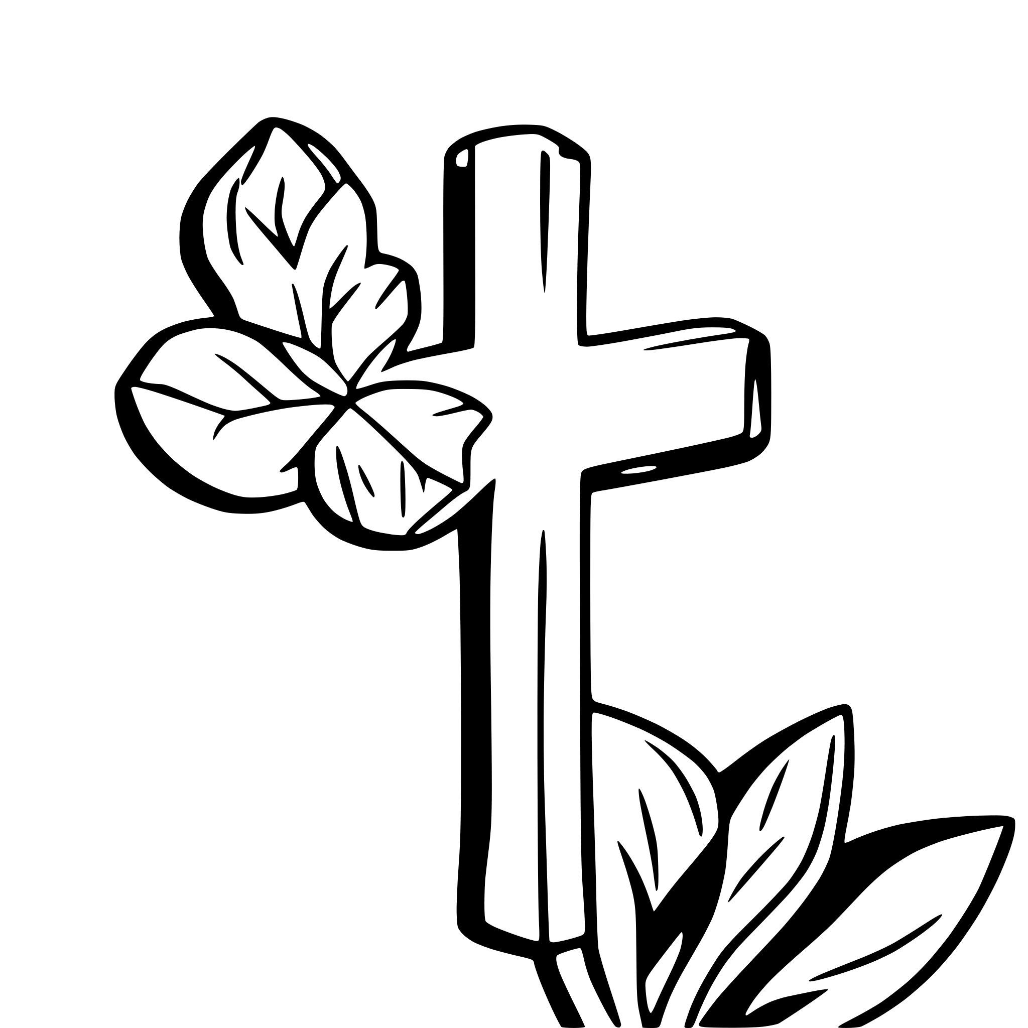 AI-generated SVG of a cross with flowers