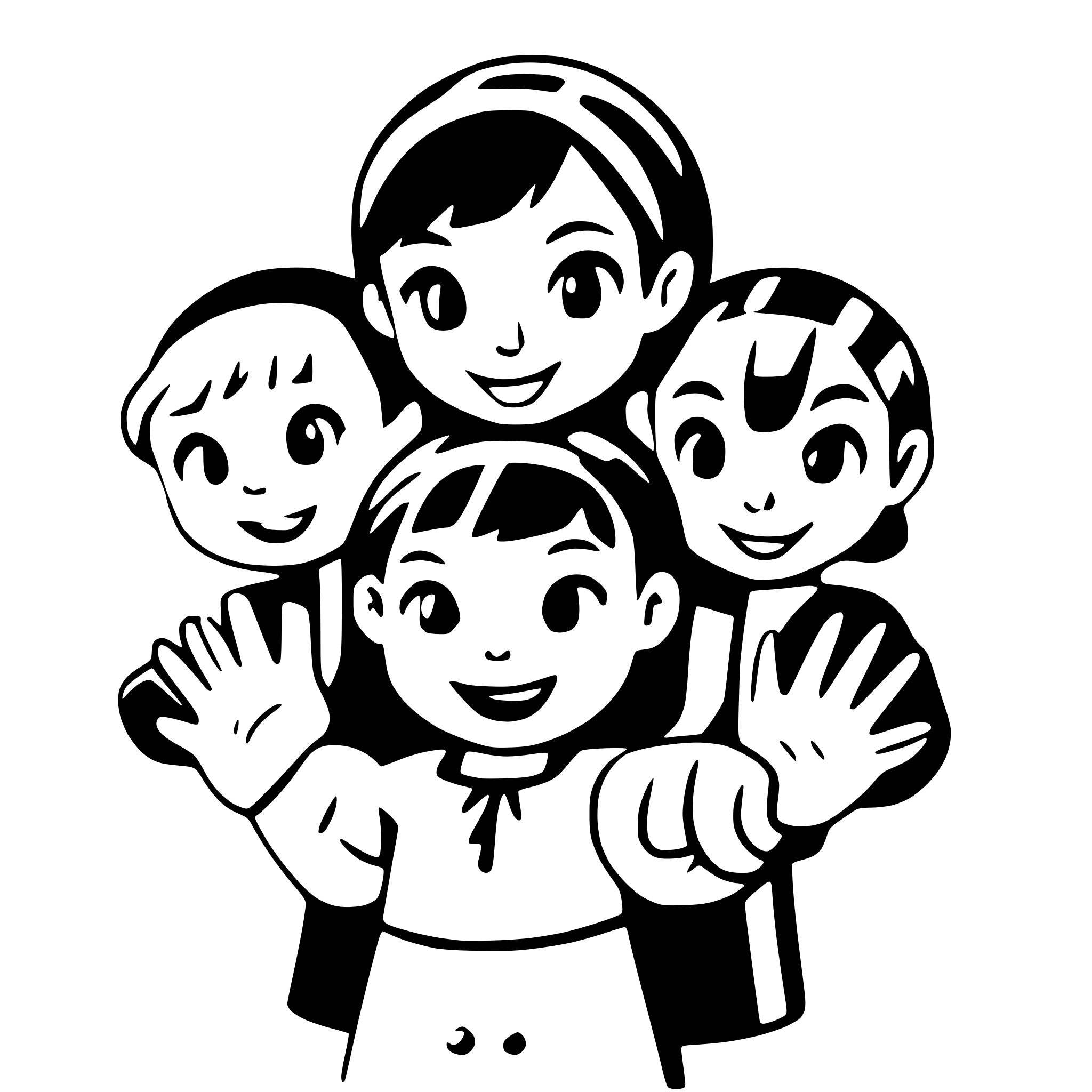 AI-generated SVG of a 12 Children holdng hands
