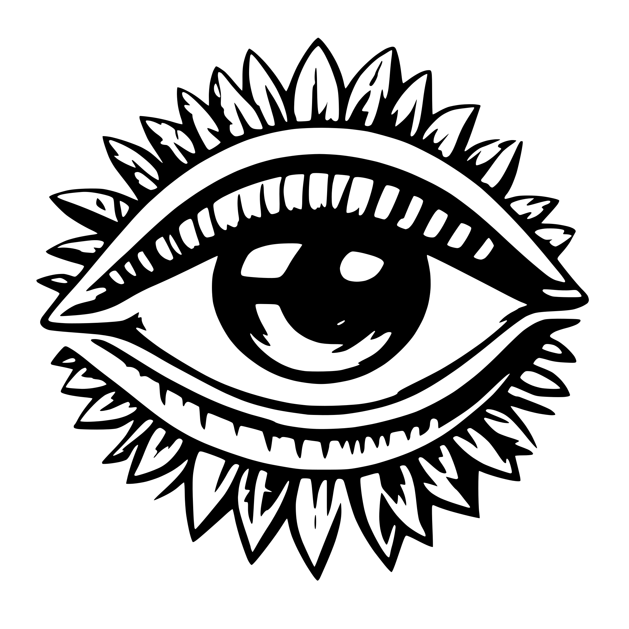 AI-generated SVG of 'hippy style eye'