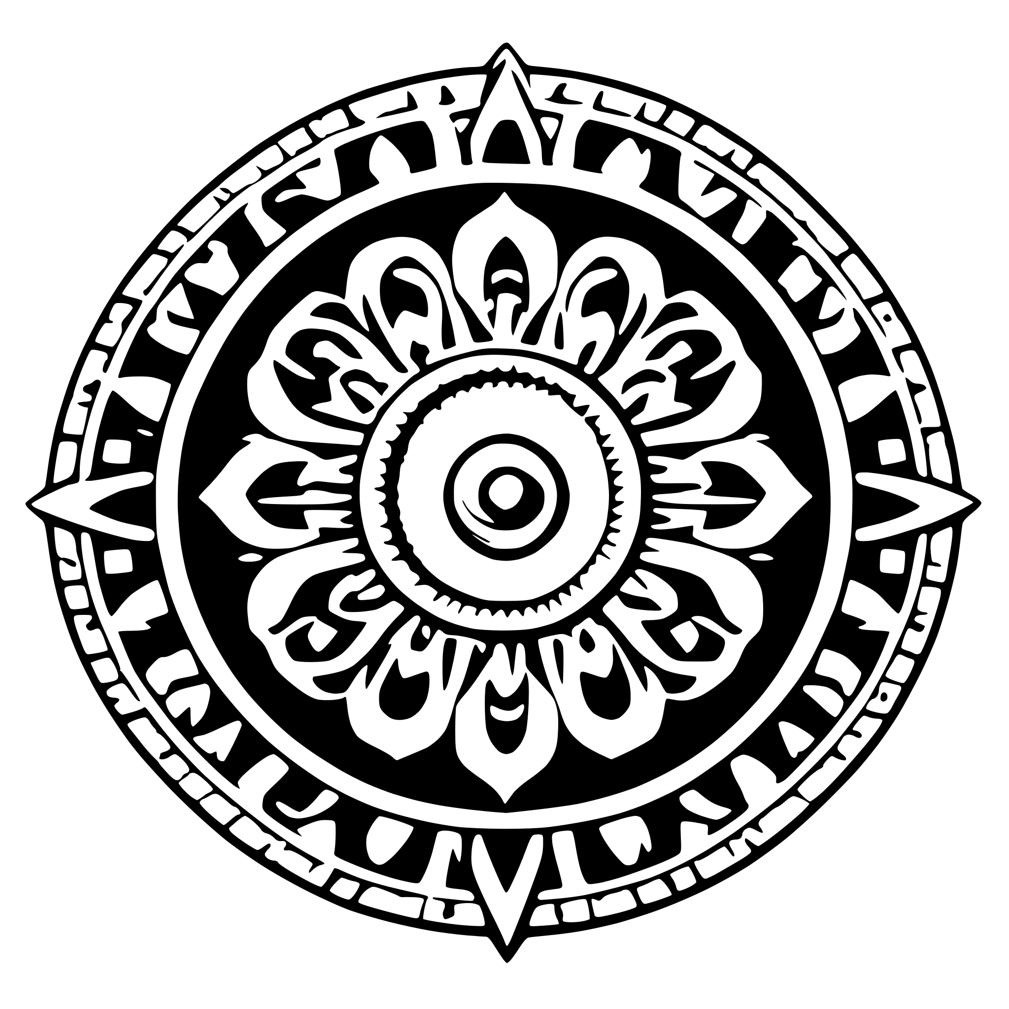 AI-generated SVG of 'Mandala mechanisches Zahnrad'