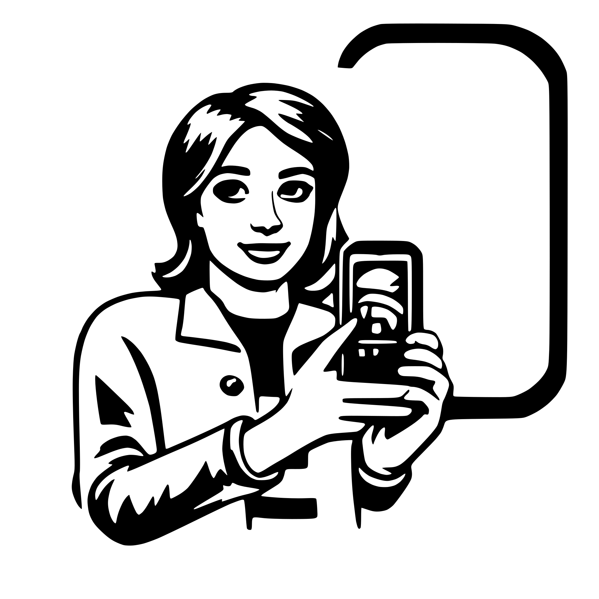AI-generated SVG of a mobile app user
