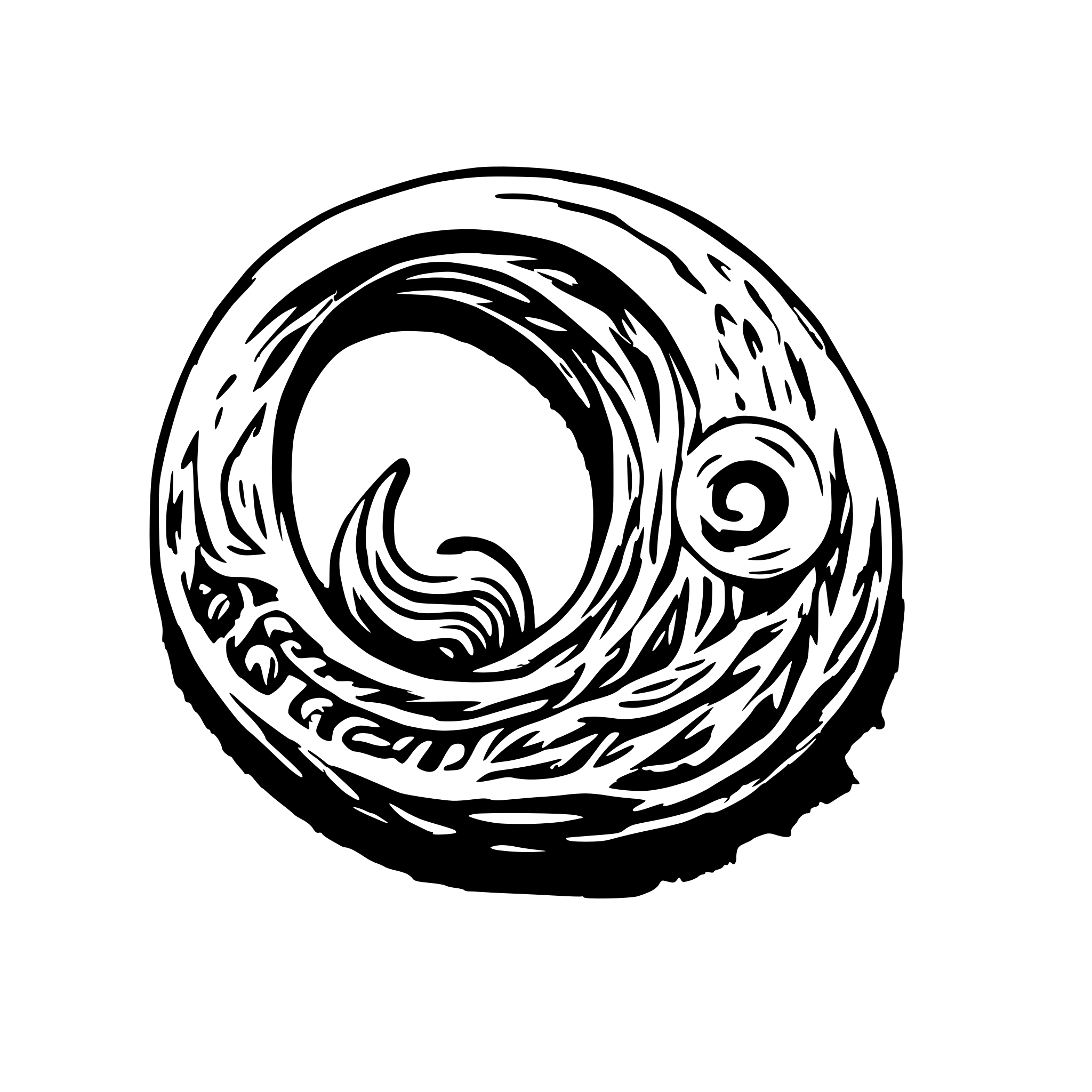 AI-generated SVG of 'crescent moon made from yarn'