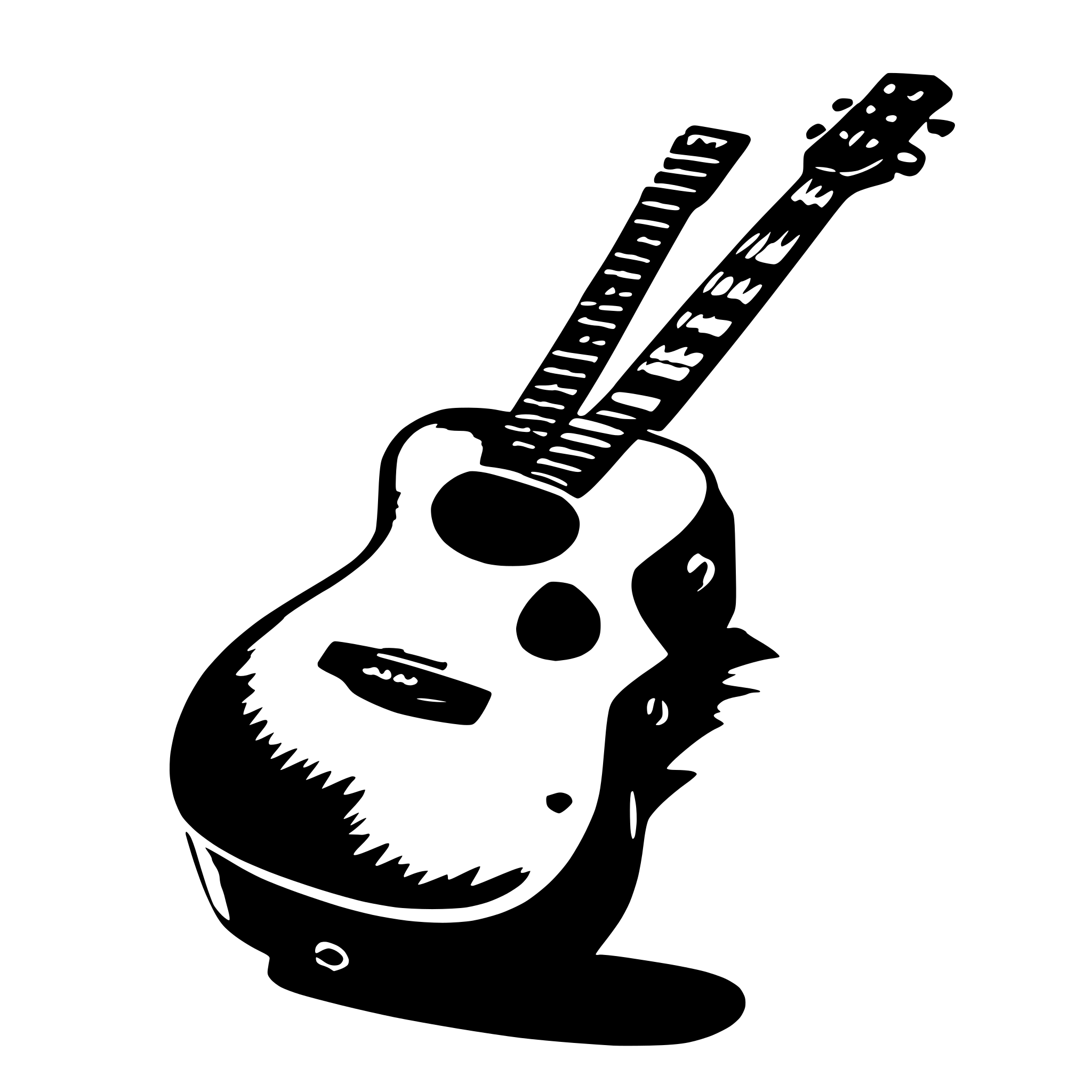 AI-generated SVG of a Stencil guitar