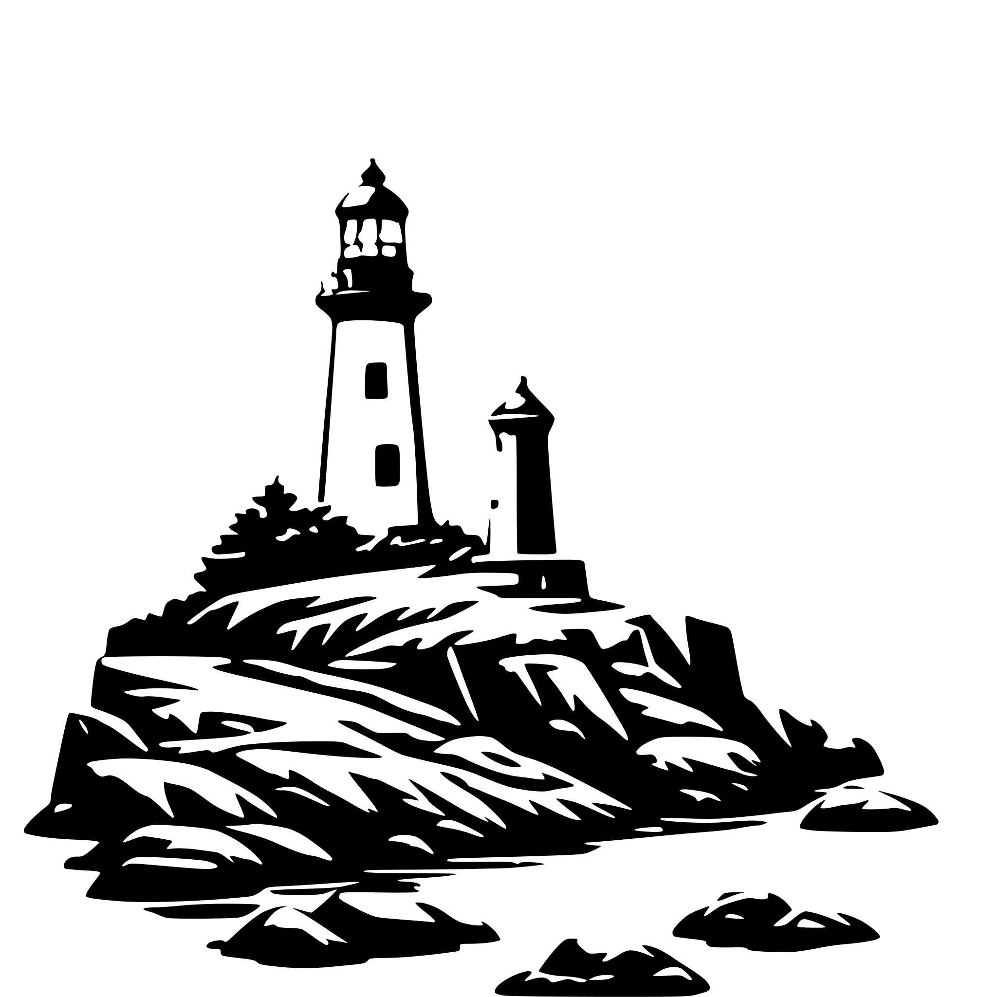 AI-generated SVG of a A lighthouse on a rocky shore