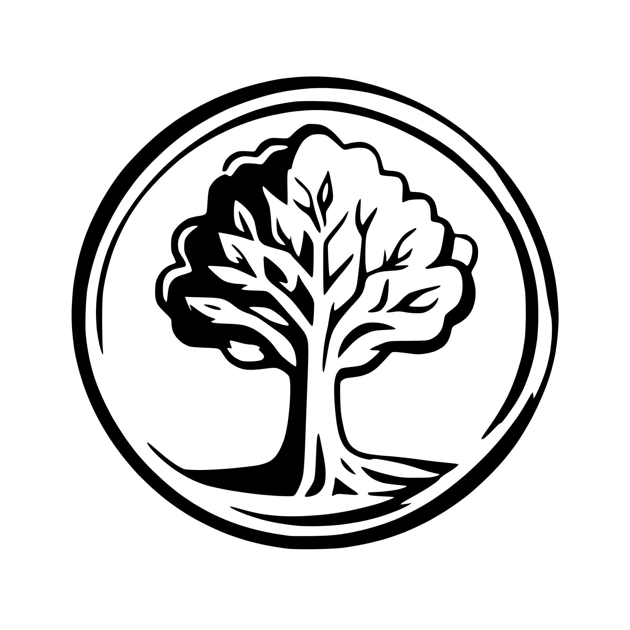AI-generated SVG of 'Beautiful tree in a circle'