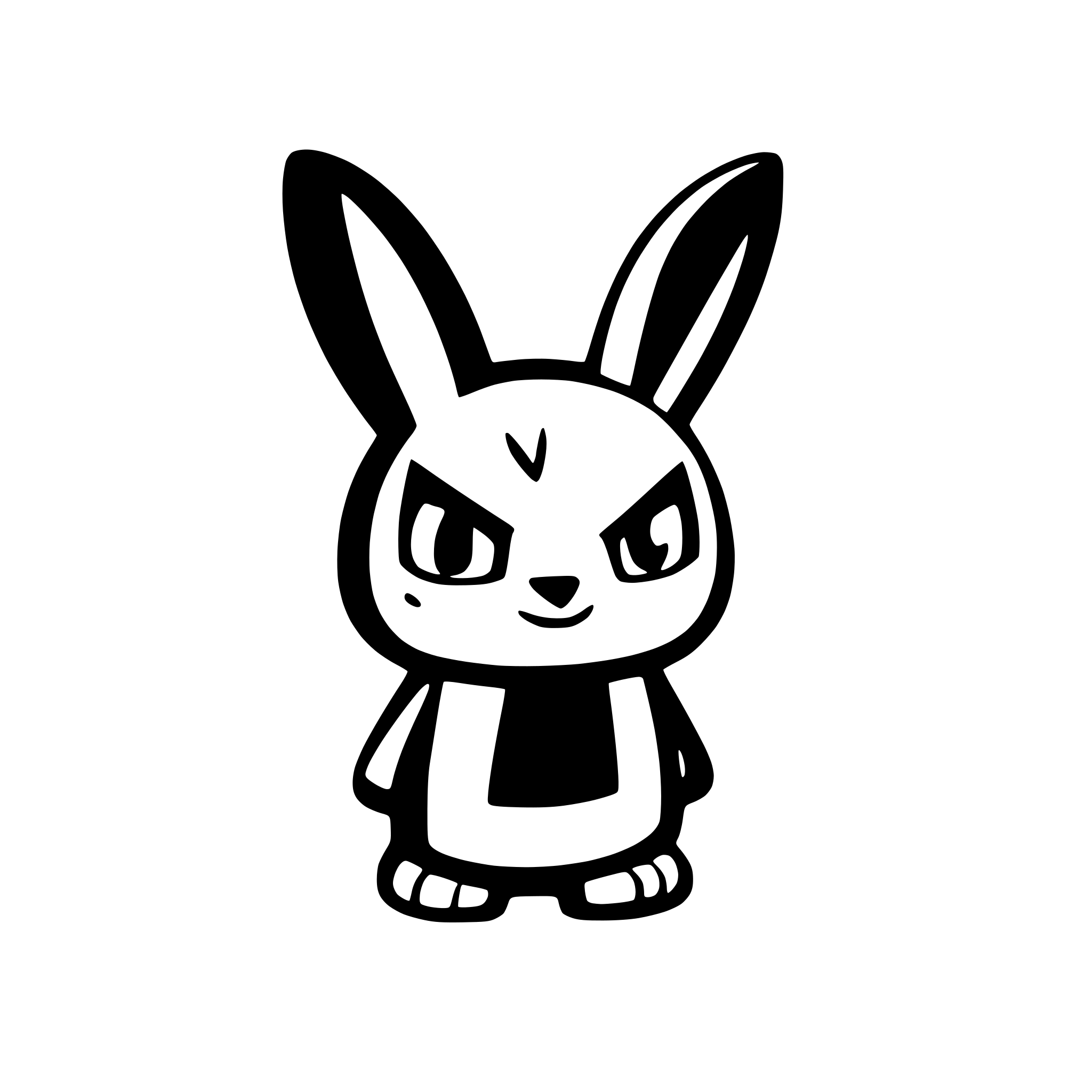 AI-generated SVG of 'angry black cartoon rabbit'