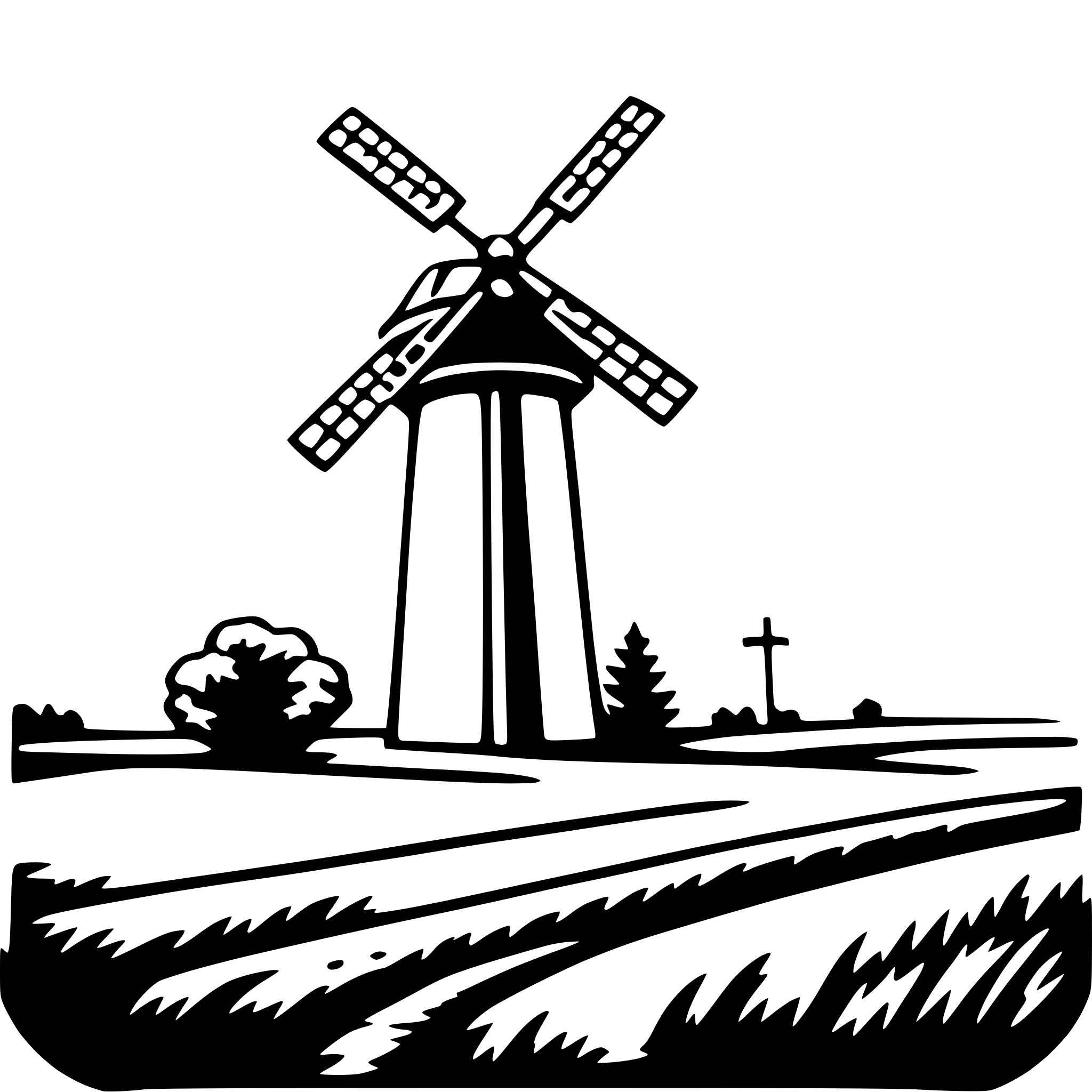 AI-generated SVG of a windmill in field