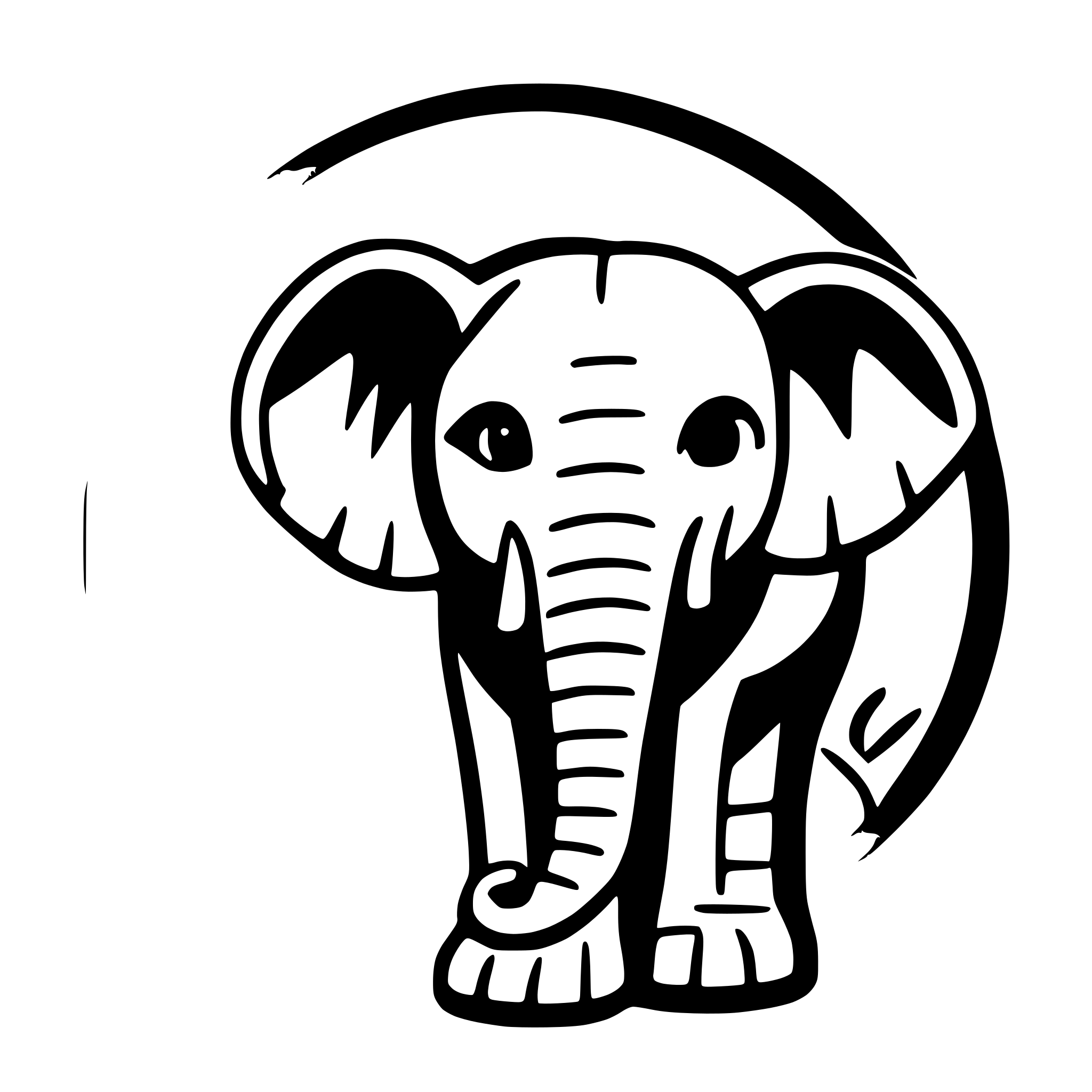 AI-generated SVG of 'elephant style 1001 nuits plus simple possible sans détailles juste le contour de l'éléphant'