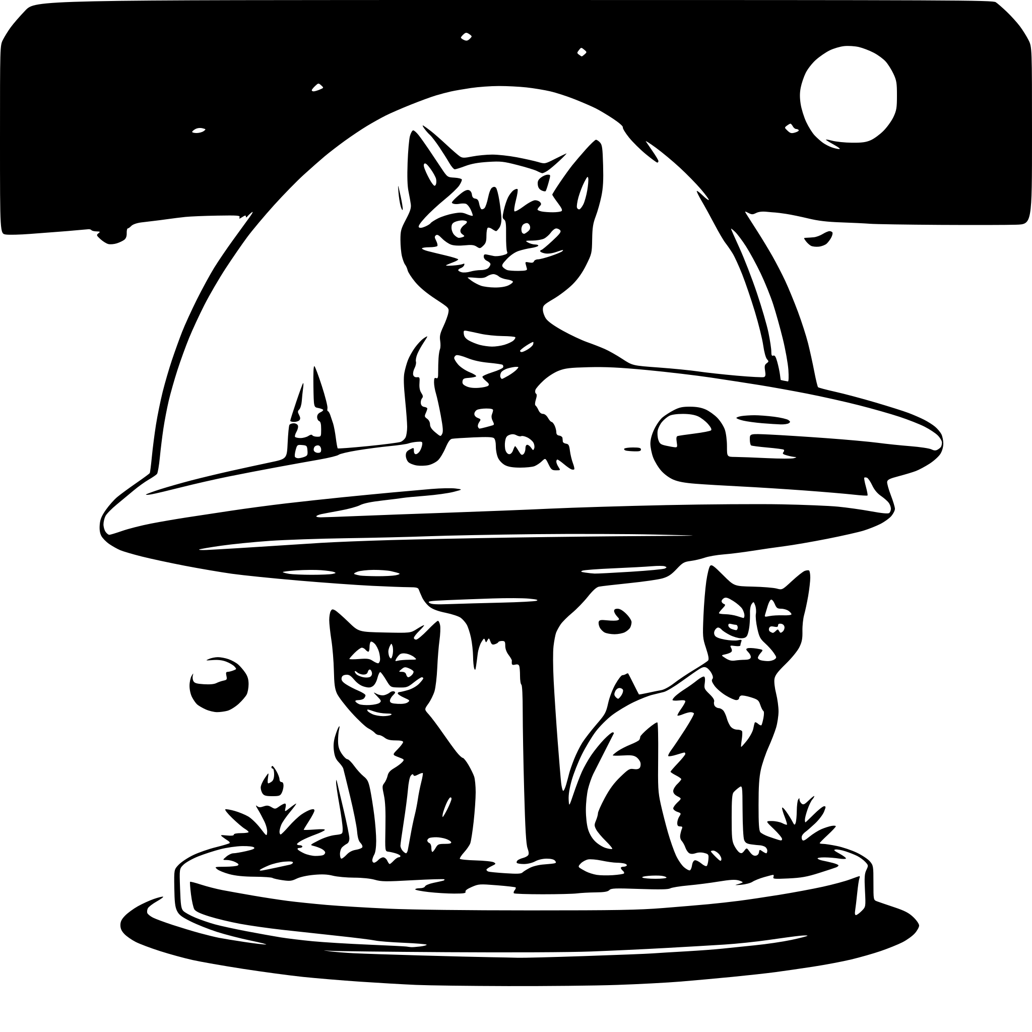 AI-generated SVG of a alien cat in UFO