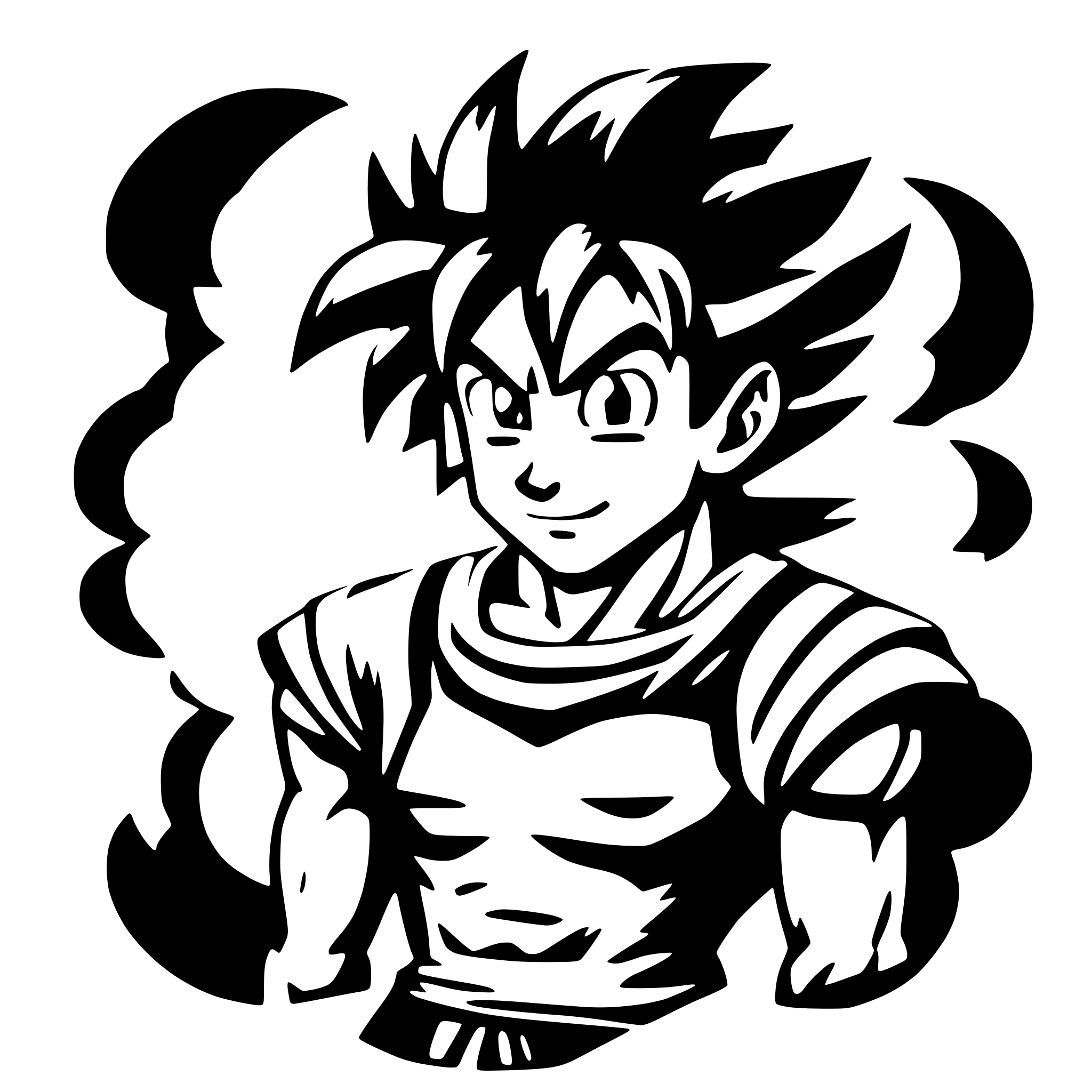 AI-generated SVG of a dragonball goku