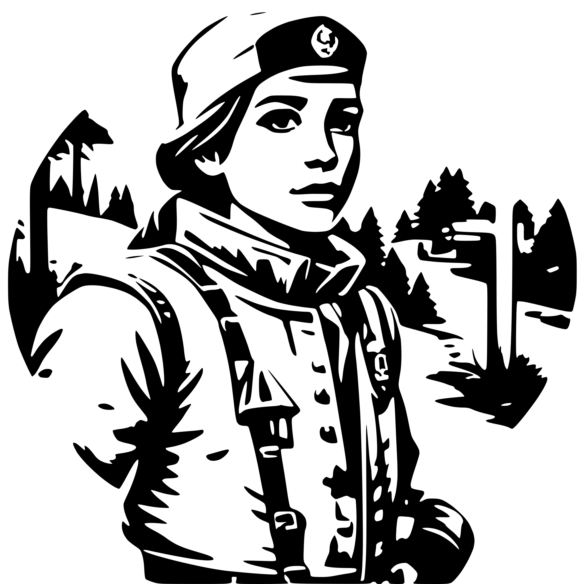 AI-generated SVG of a scout on watch