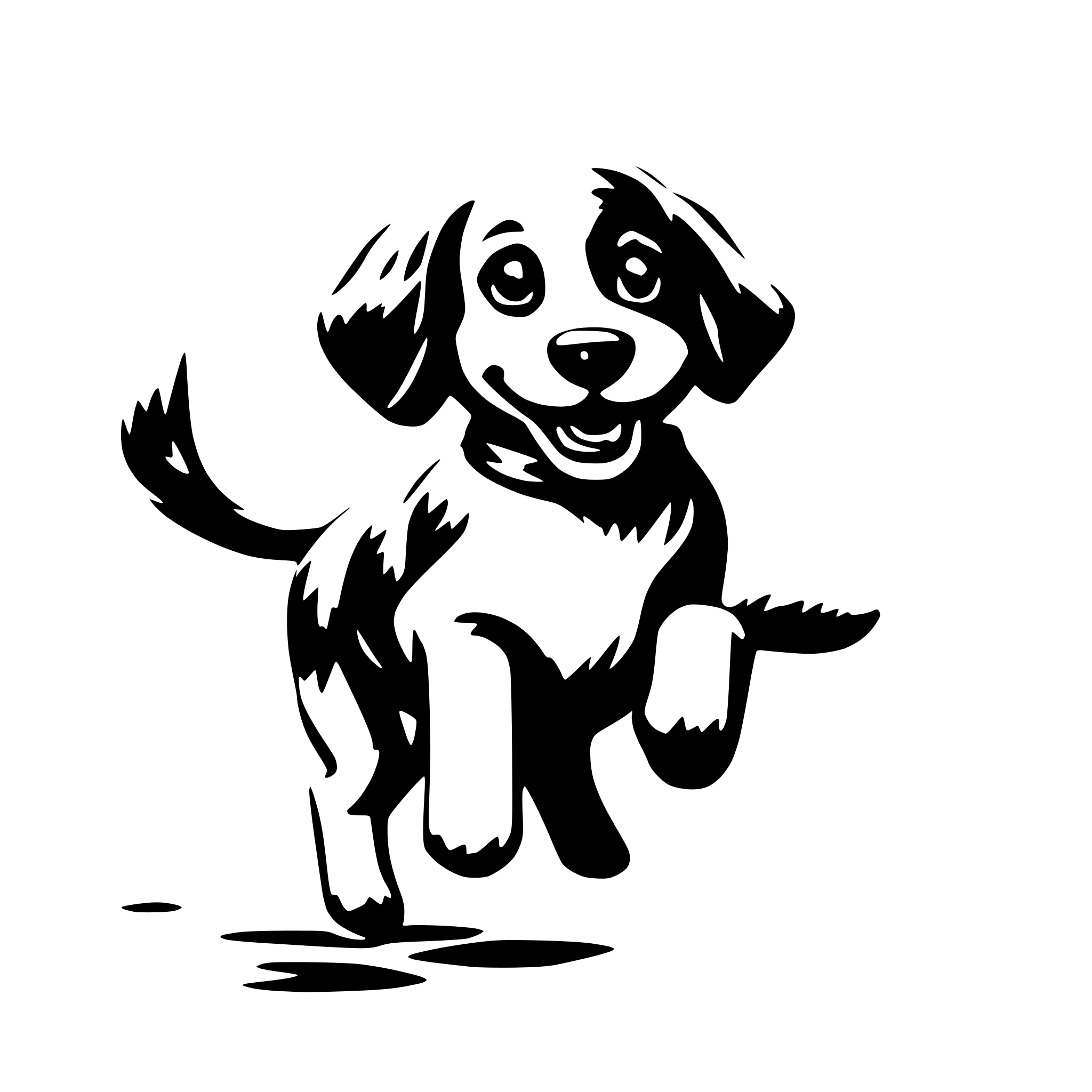 AI-generated SVG of 'cute dog runnning'