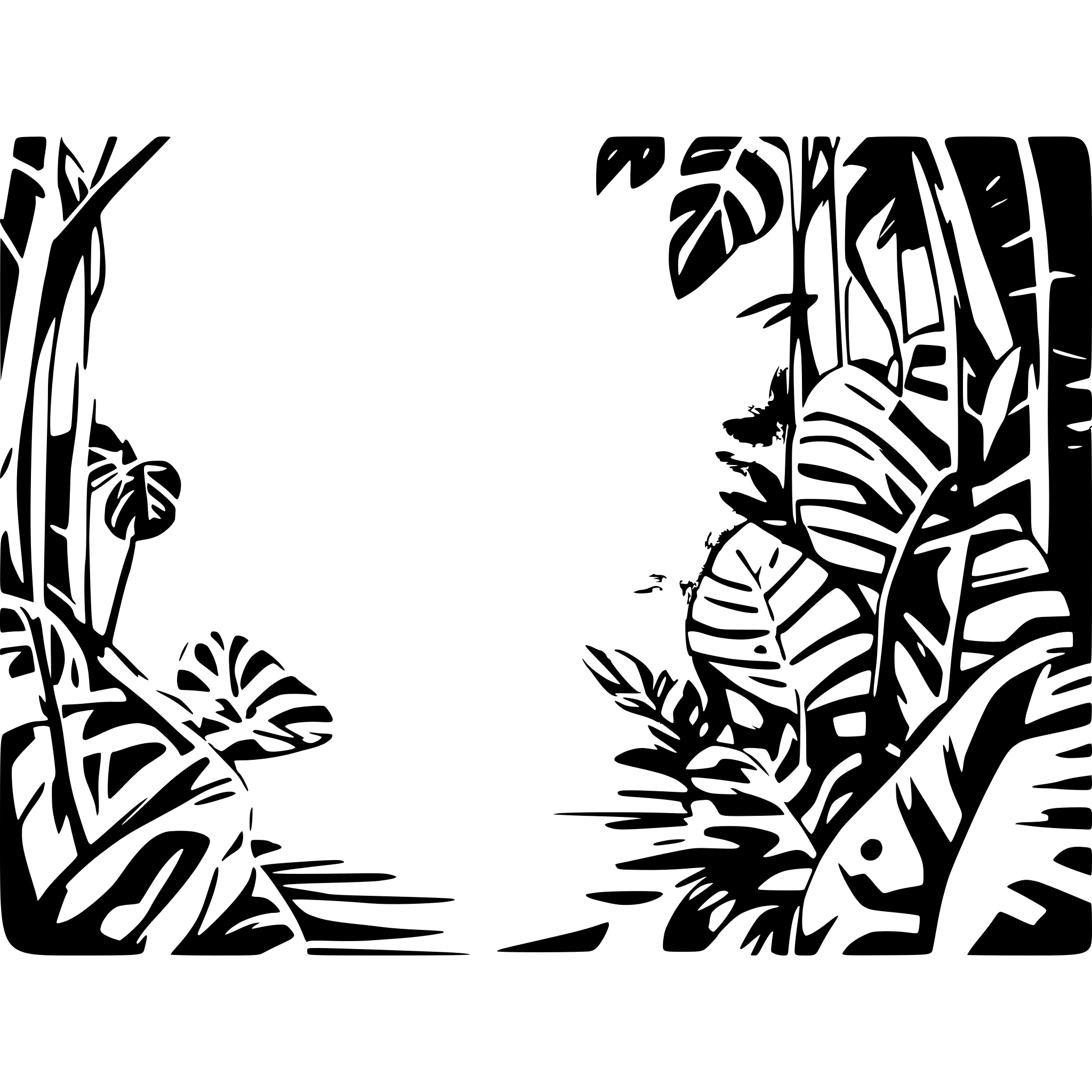 AI-generated SVG of a A vibrant jungle scene with lush green ferns, hanging vines, and a bright blue sky peeking through the dense foliage. Colorful butterflies flutter around, adding a playful touch to the lively environment. The atmosphere feels magical and full of life. Soft, warm sunlight filters through the trees, casting dappled light. Wide-angle perspective, slight camera sway to enhance the natural movement of leaves and butterflies.