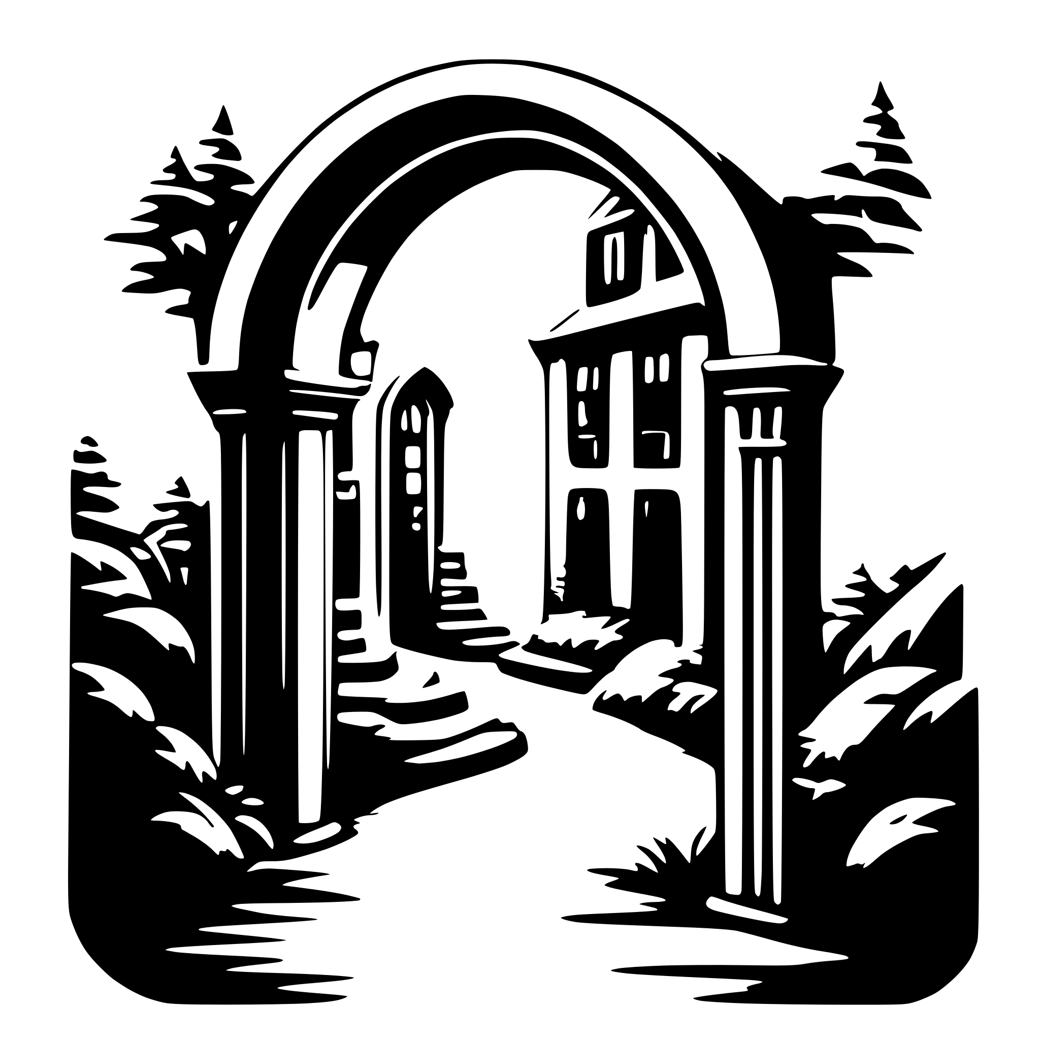 AI-generated SVG of a book nook alley laser template