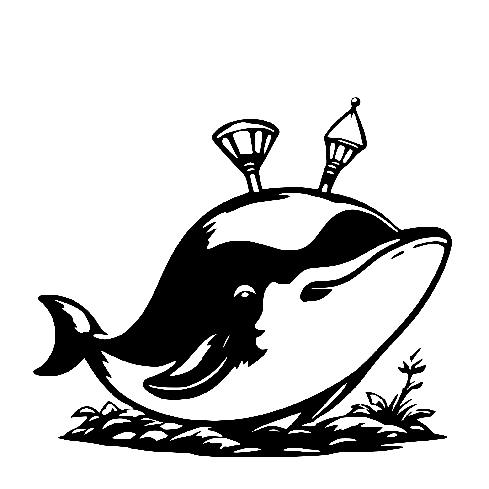 AI-generated SVG of a a cute animated whale, holding a mage staff and a lute AI-generated SVG of a a cute animated whale, holding a mage staff and a lute