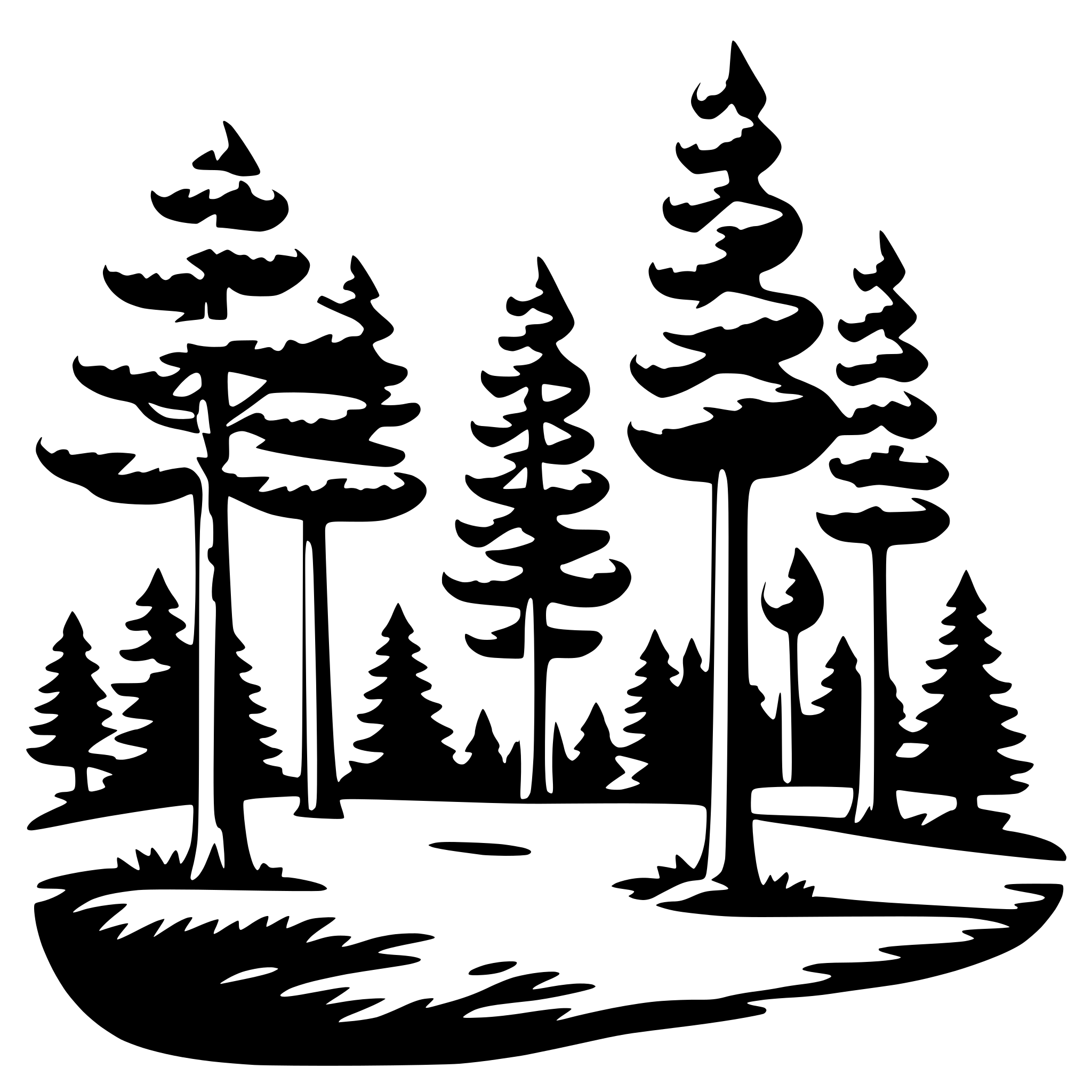 AI-generated SVG of a pine forest