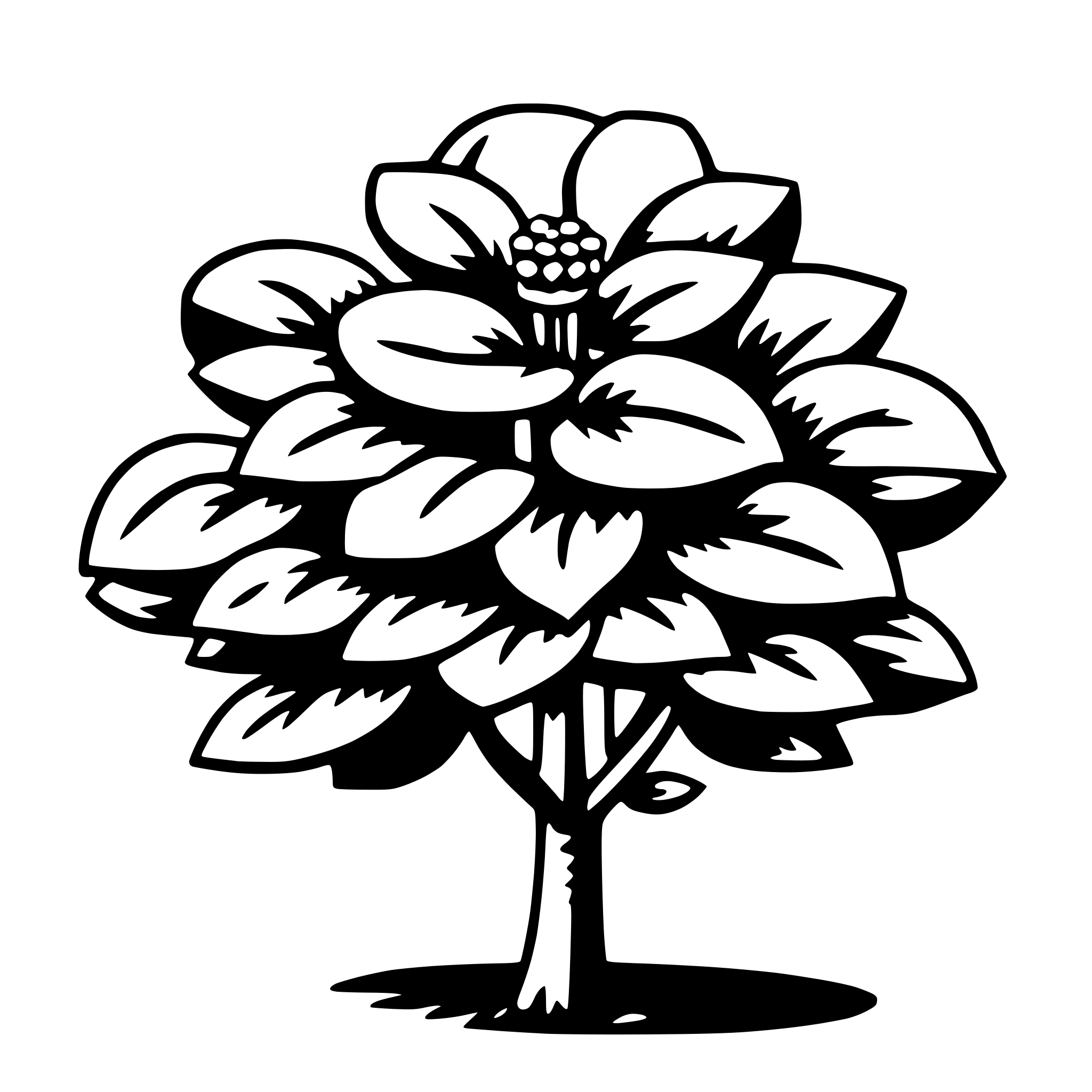 AI-generated SVG of a dogwood tree