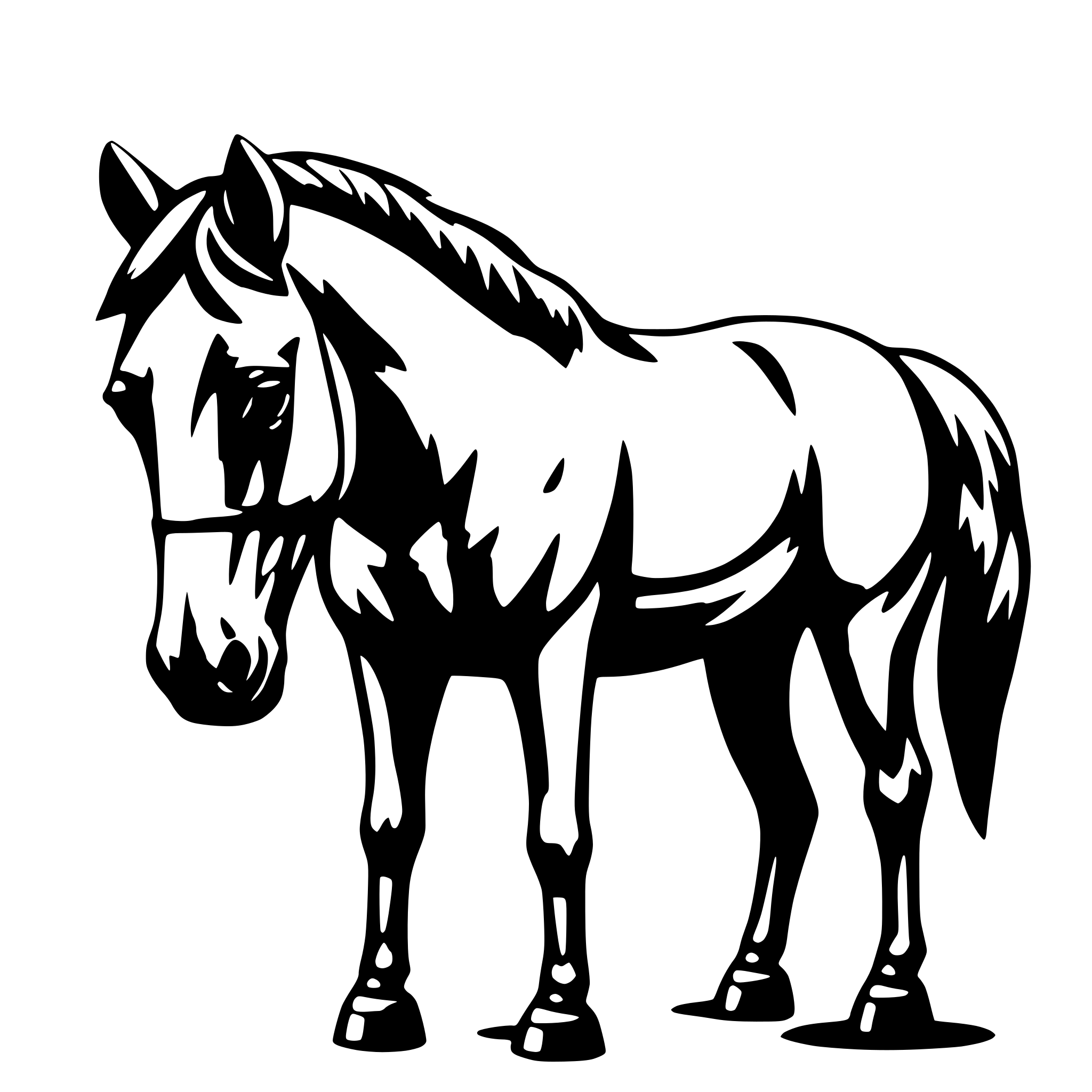 AI-generated SVG of 'horse drinking'