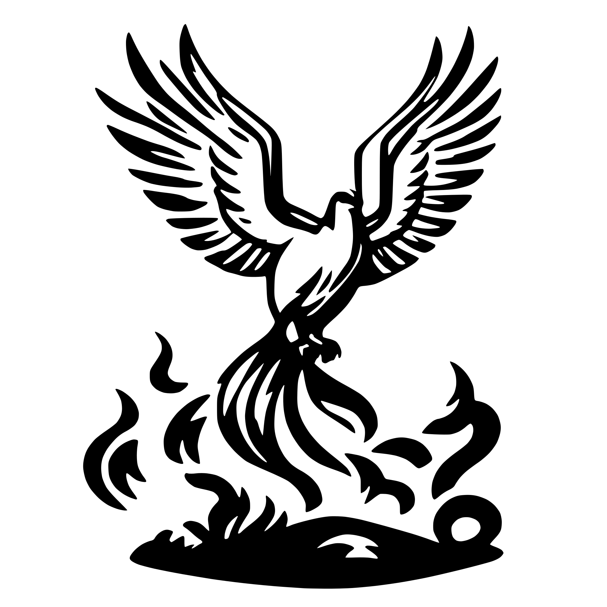 AI-generated SVG of a phoenix vector