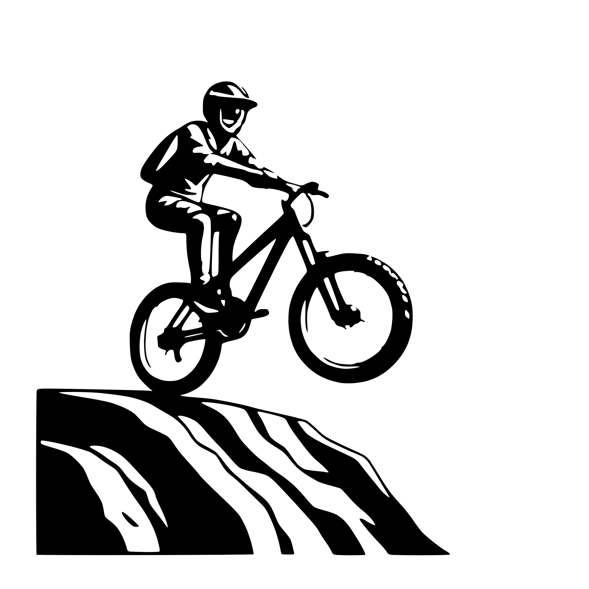 AI-generated SVG of 'mountainbike in the air'
