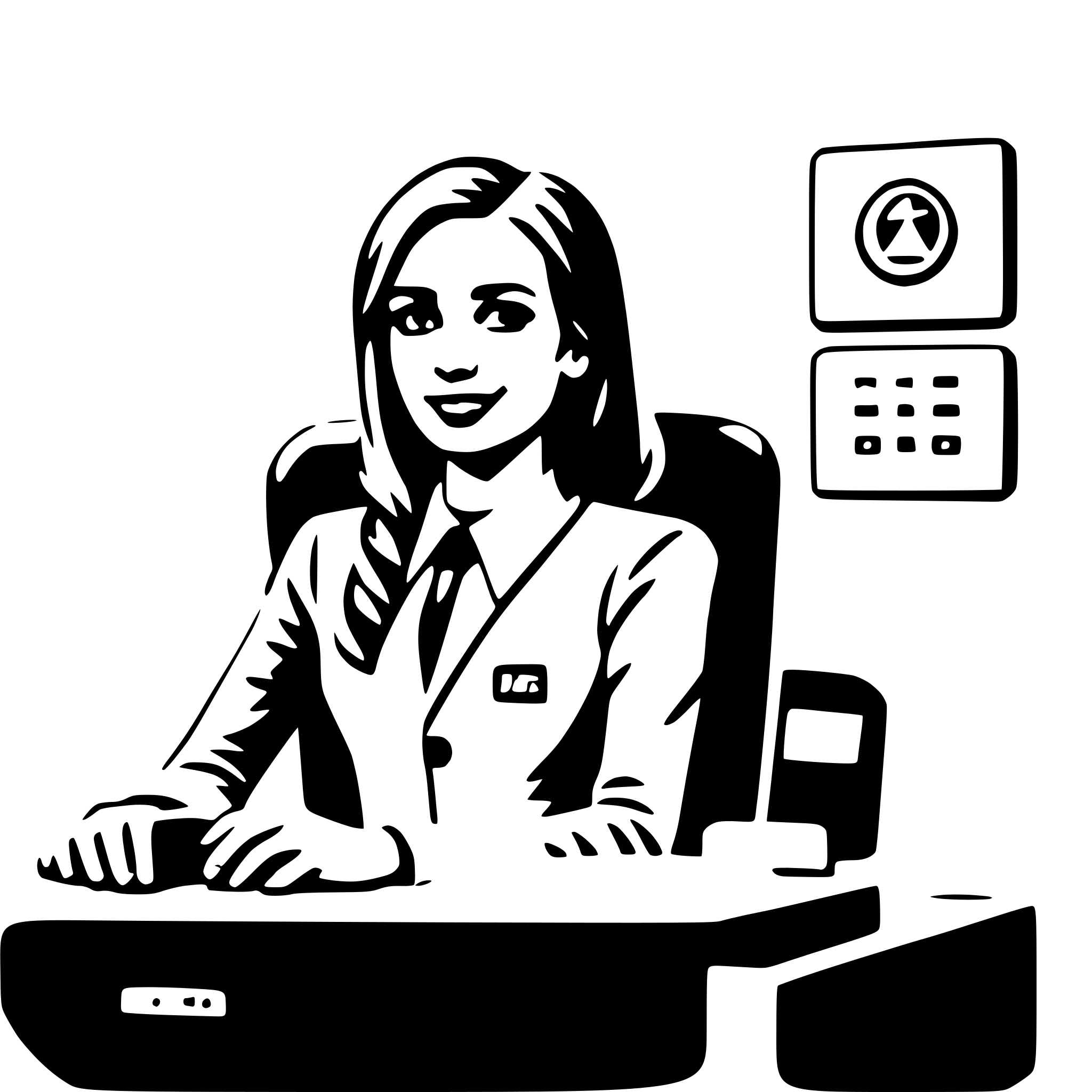 AI-generated SVG of a receptionist