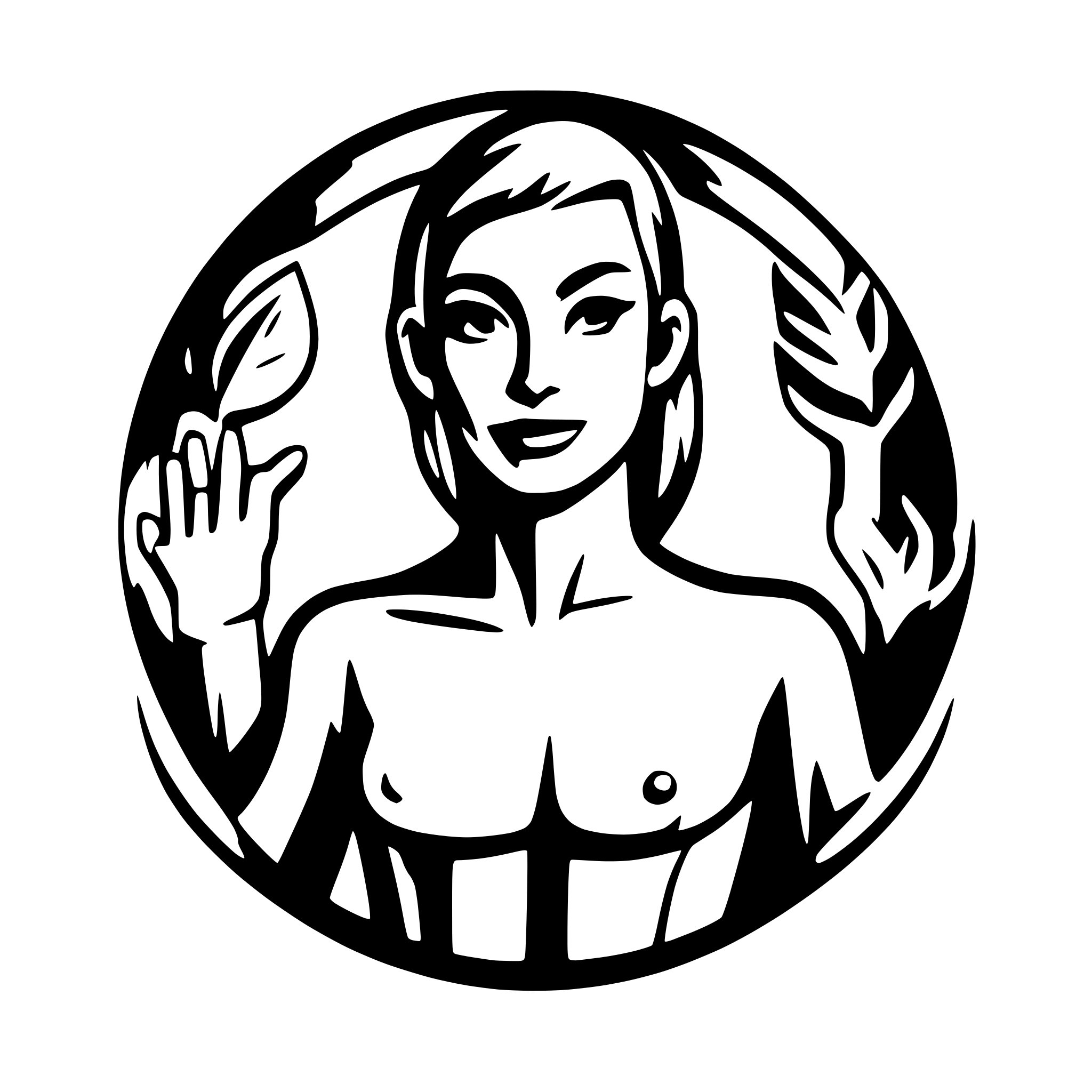 AI-generated SVG of a 6 arms human
