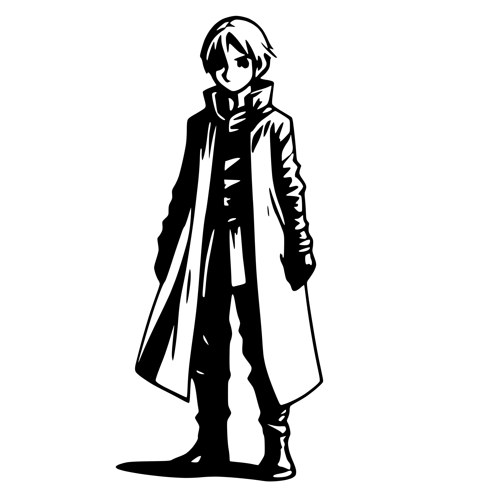 AI-generated SVG of a Young archmage who walk straight, full body