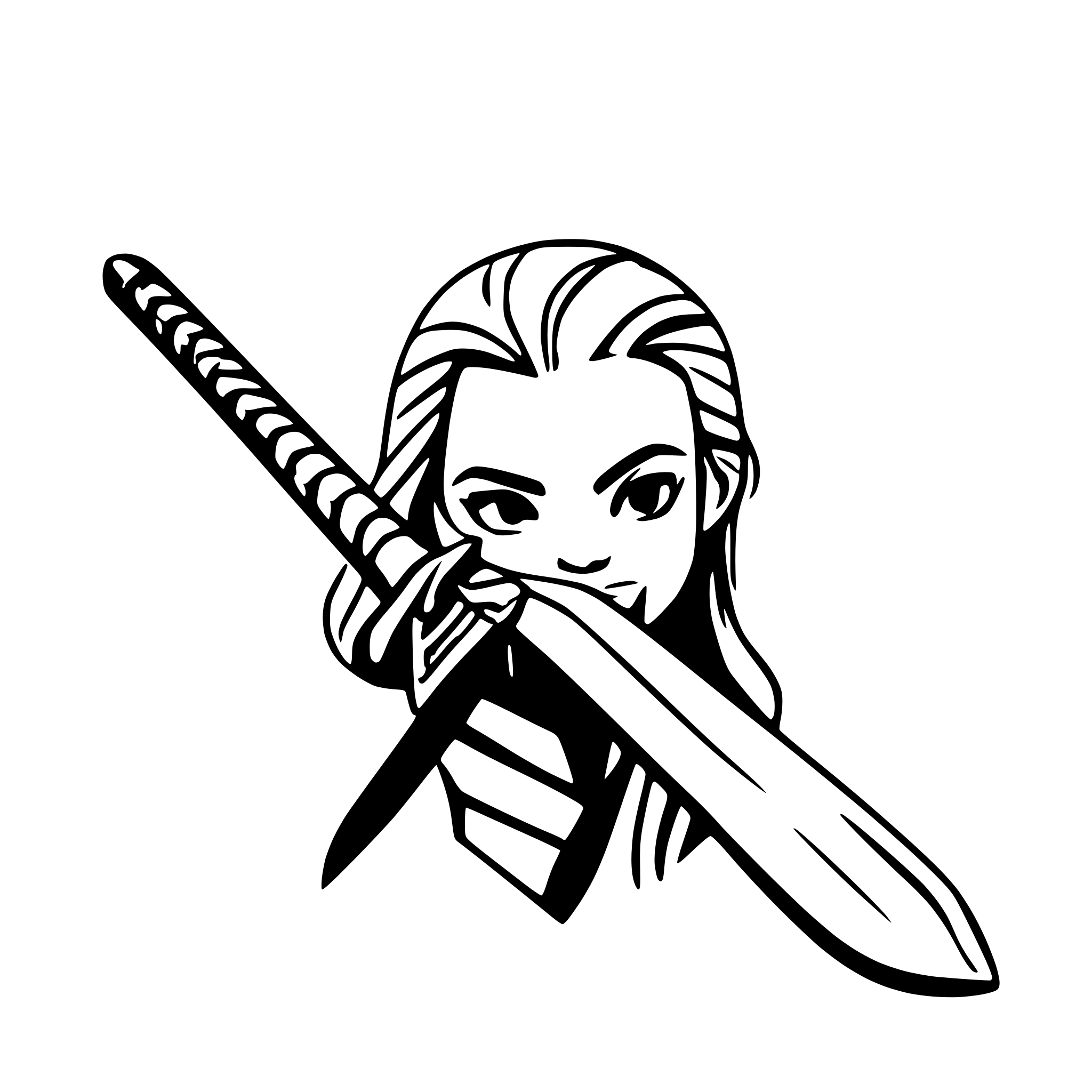 AI-generated SVG of a Witcher sword