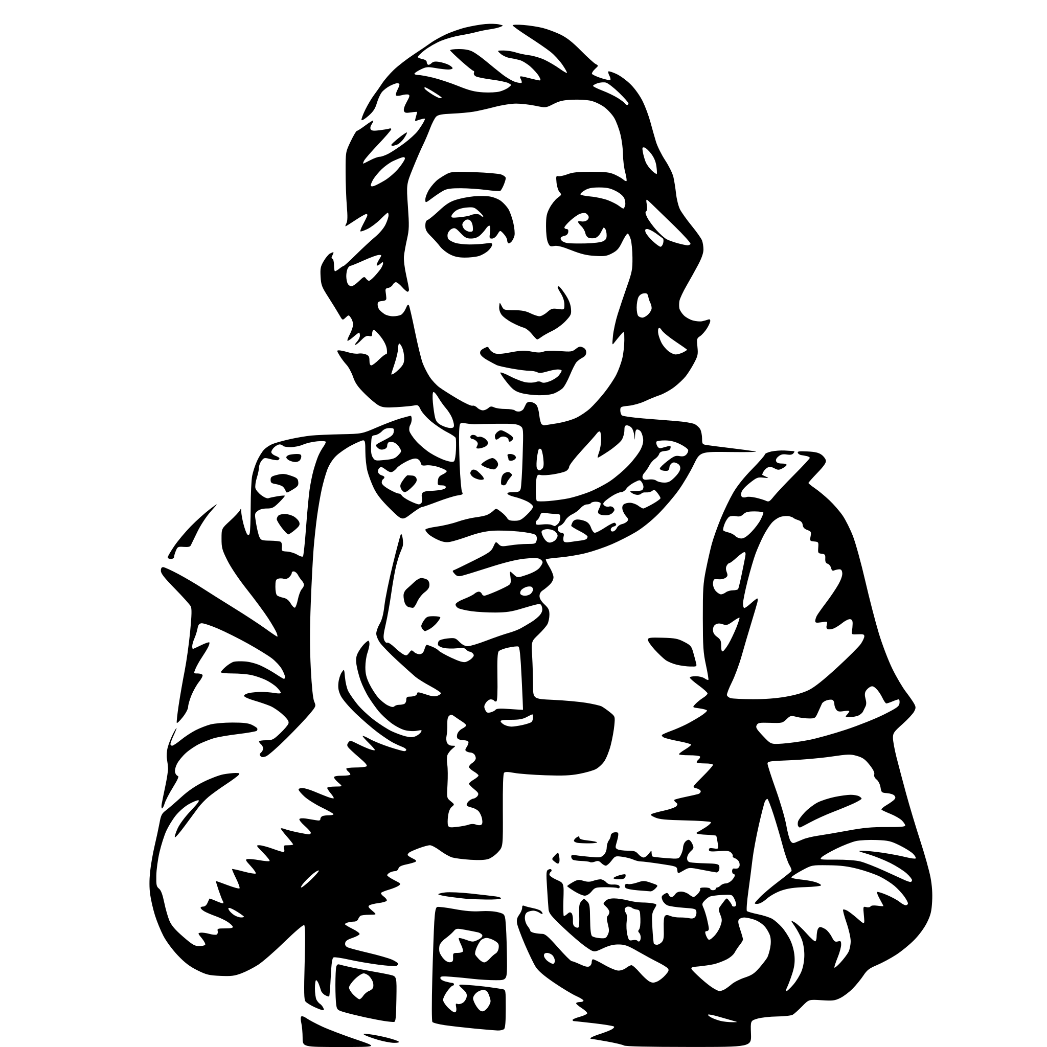 AI-generated SVG of a a king eating a candybar