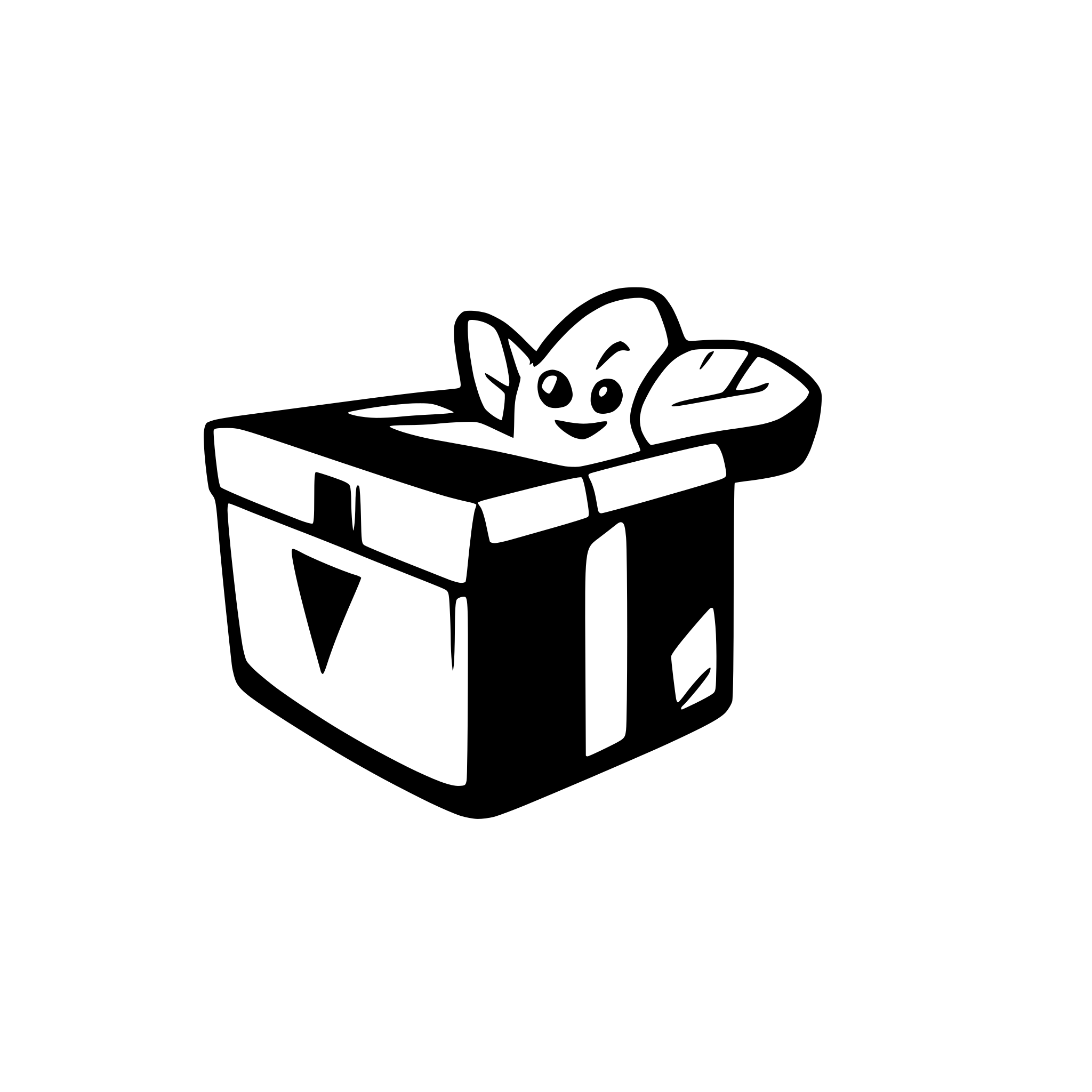 AI-generated SVG of a drone coming out of a box